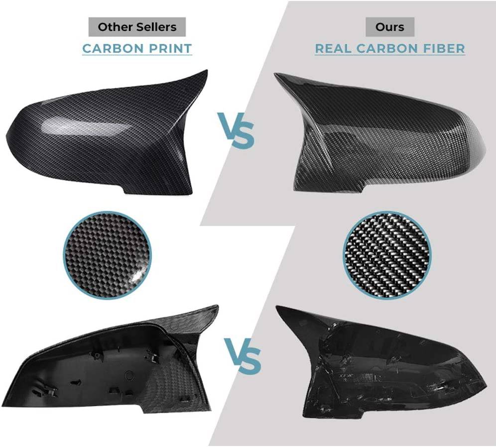 M Style Mirror Cover Caps for BMW F22 F23 F30 F32 F33 F87 2/3/4 Series (2012-2018) - M Inspired Design Replacement Mirror Caps - Perfect for Car Upgrades & Customization