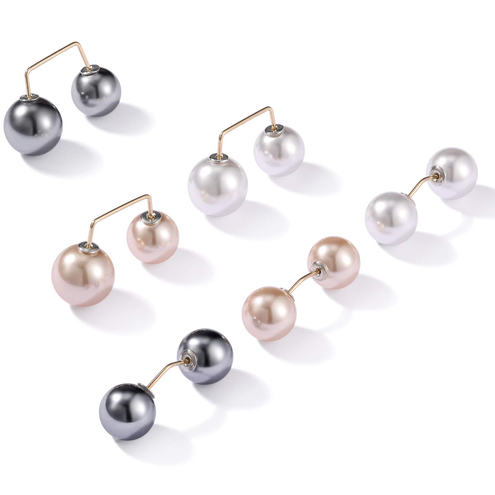 WILLBOND 6 Pack Elegant Artificial Pearl Brooch Pins - Anti-Slip Neckline Safety Pins & Sweater Shawl Clips for Women - Perfect for Wedding, Party & Dress Decorations (2 Stylish Designs) - Great for Formal Events, Bridal Accessories & Outfit Security
