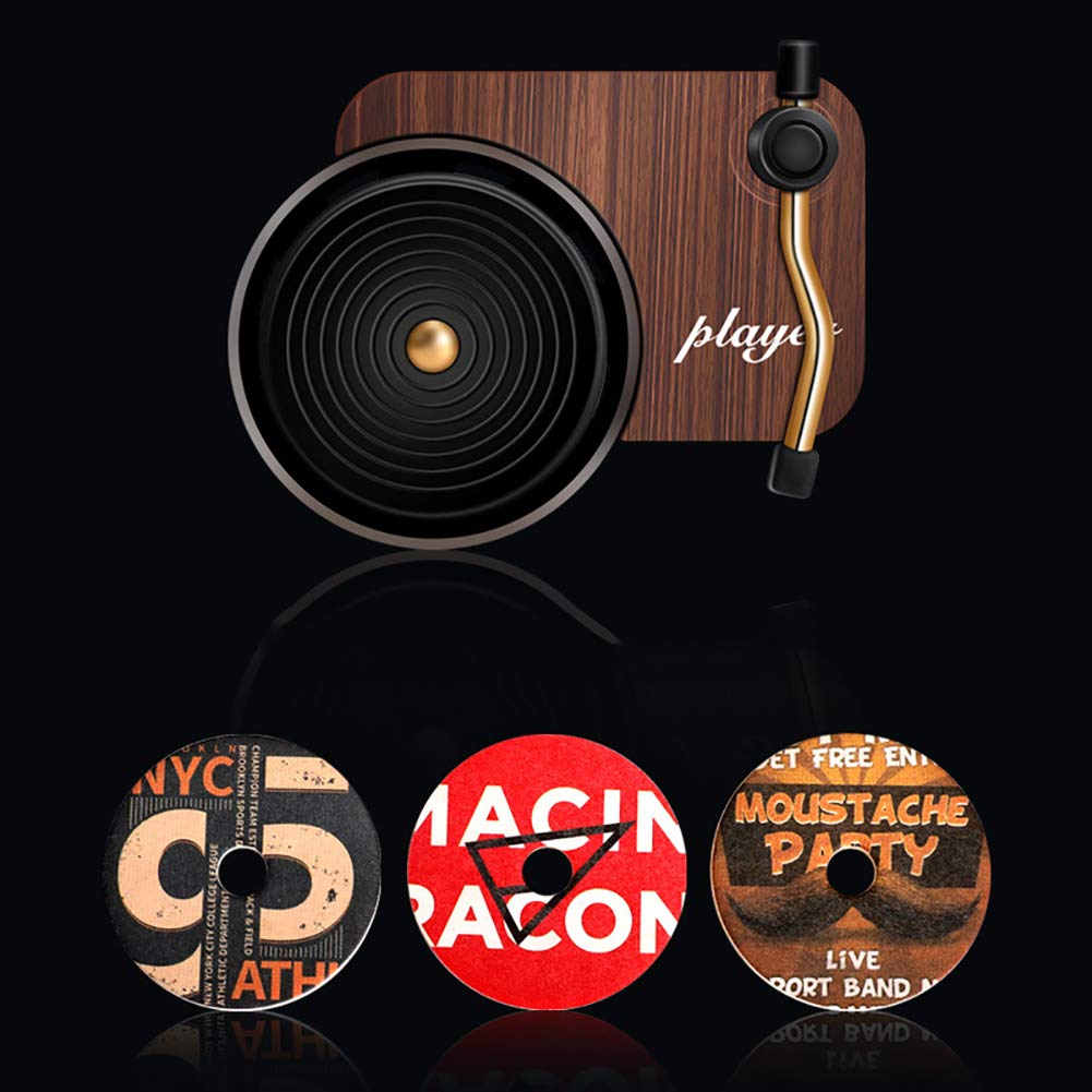 Car Air Freshener Diffuser - Aromatherapy Vent Clip with 3 Refill Pads, Unique Record Player Design for Car Vent Outlet | Perfect for Long Drives & Office Commutes