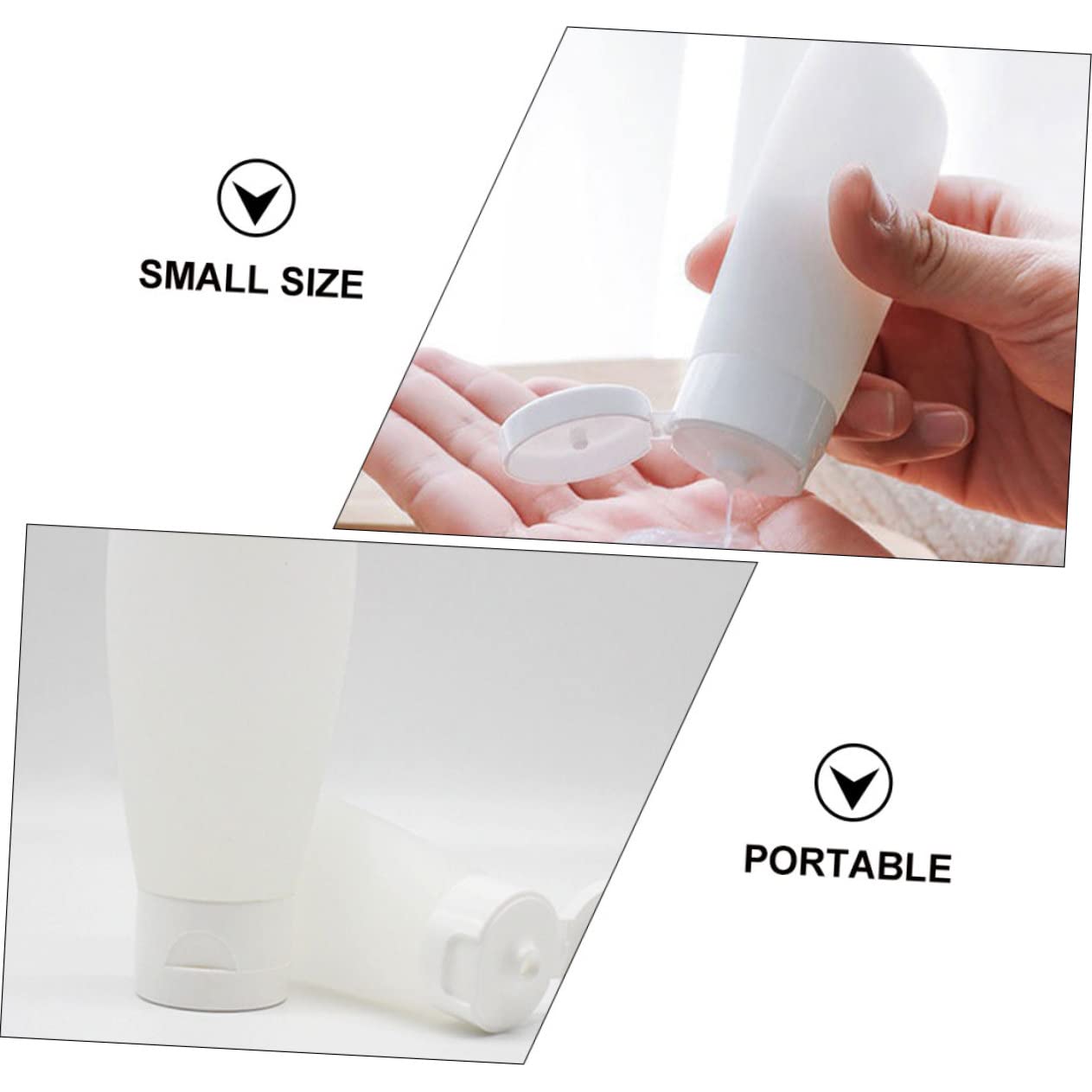 Mobestech 3-Piece Set 60ml Refillable Travel Bottles for Shampoo & Lotion - Leakproof Squeeze Dispenser for Toiletries - Perfect for Business Travel, Gym, Camping & Vacation Essentials
