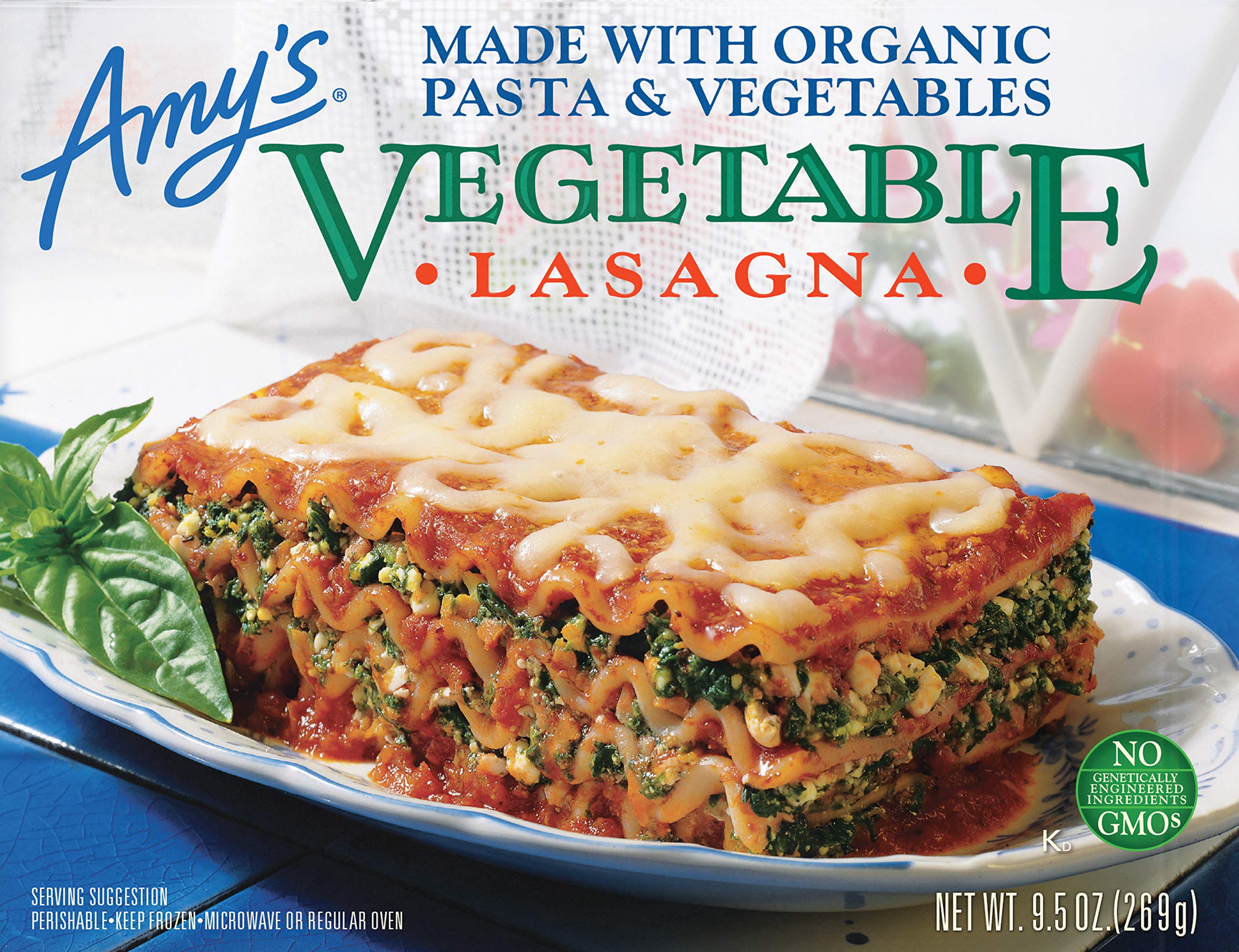 Organic Vegetable Lasagna Frozen Meal - Amy's 9.5 Oz Microwaveable Pasta with Vegetables | Quick Family Dinner & Healthy Lunch Option