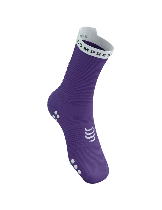 Compressport Unisex Pro Racing Socks v4.0 - High Performance Running Socks for Men & Women - Breathable & Cushioned - Royal Lilac/White - Ideal for Marathon, Trail Running & Triathlon Training