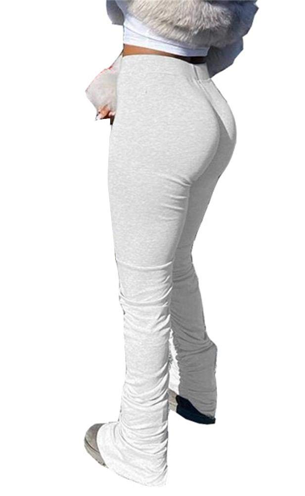 Women's High Waist Yoga Pants - Long Workout Joggers with Stacked Leg Design for Running, Gym & Lounge Wear - Comfortable Active Sweatpants for Women