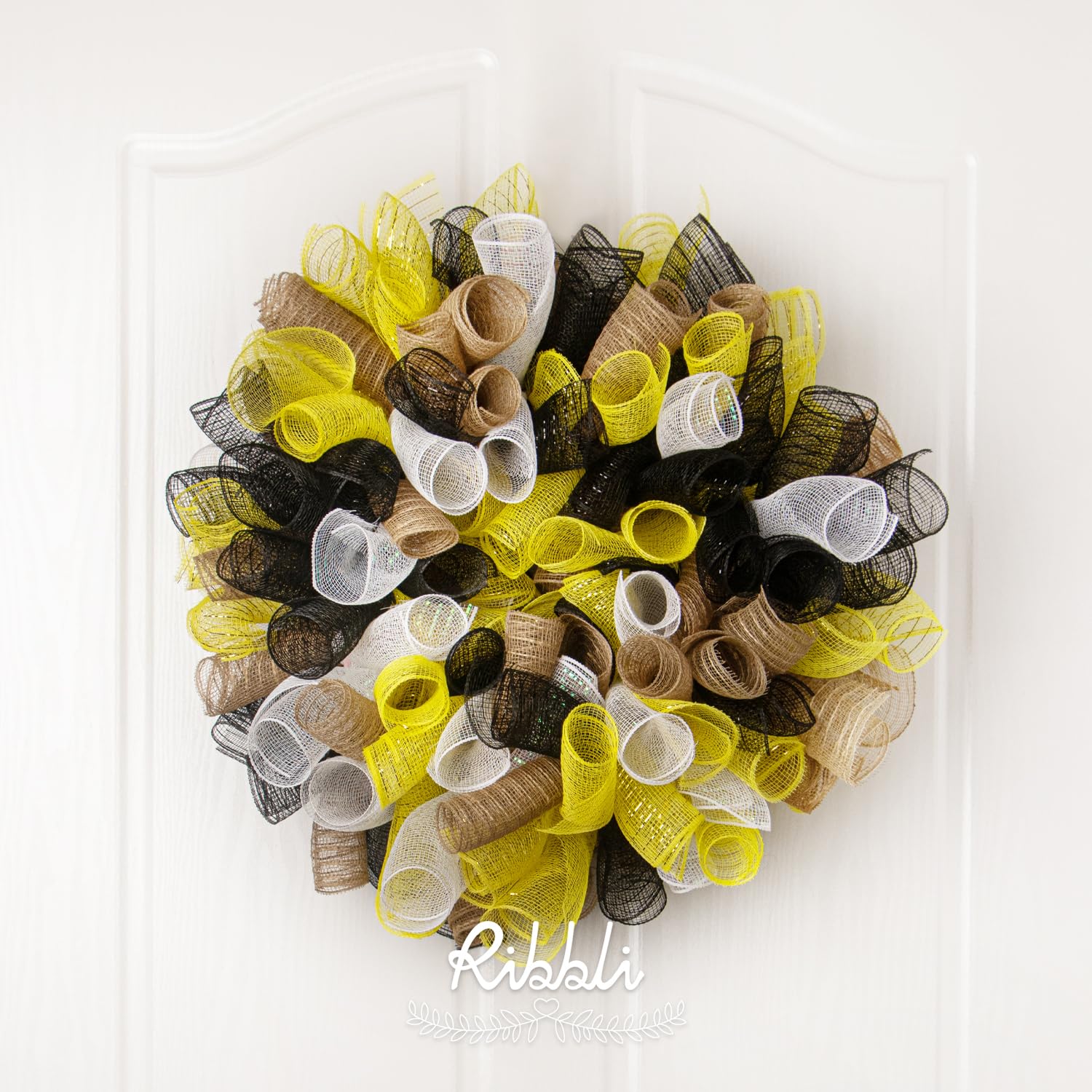Ribbli Gold Foil Mesh Ribbon - 10x30ft for Wreaths & Christmas Decor