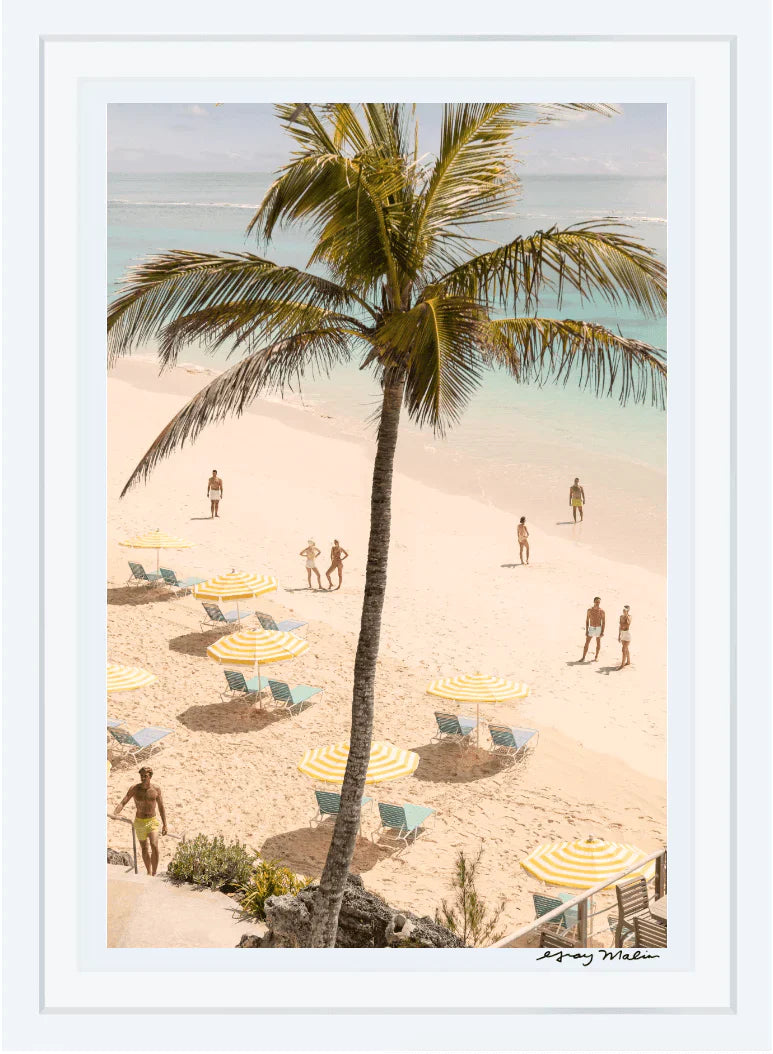 Gray Malin Coral Beach Club Vertical Print - Stunning Beach Wall Art for Home & Office Decor | Perfect for Living Rooms, Bedrooms & Coastal Themed Spaces