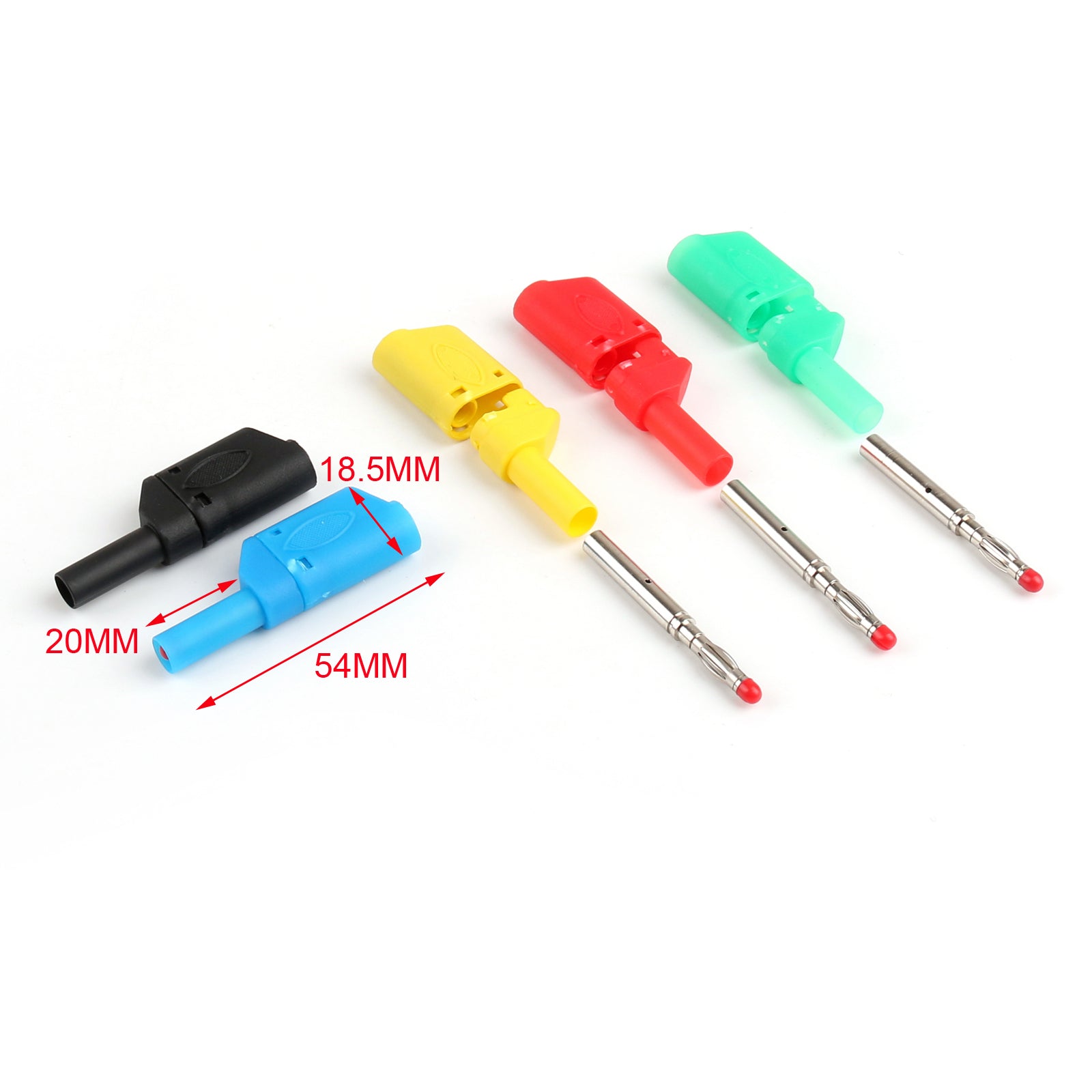 10 Pcs 4mm Insulated Banana Plugs for Test Probes, Binding Posts & Multimeters - Perfect for Electrical Testing, DIY Projects & Lab Equipment Connections