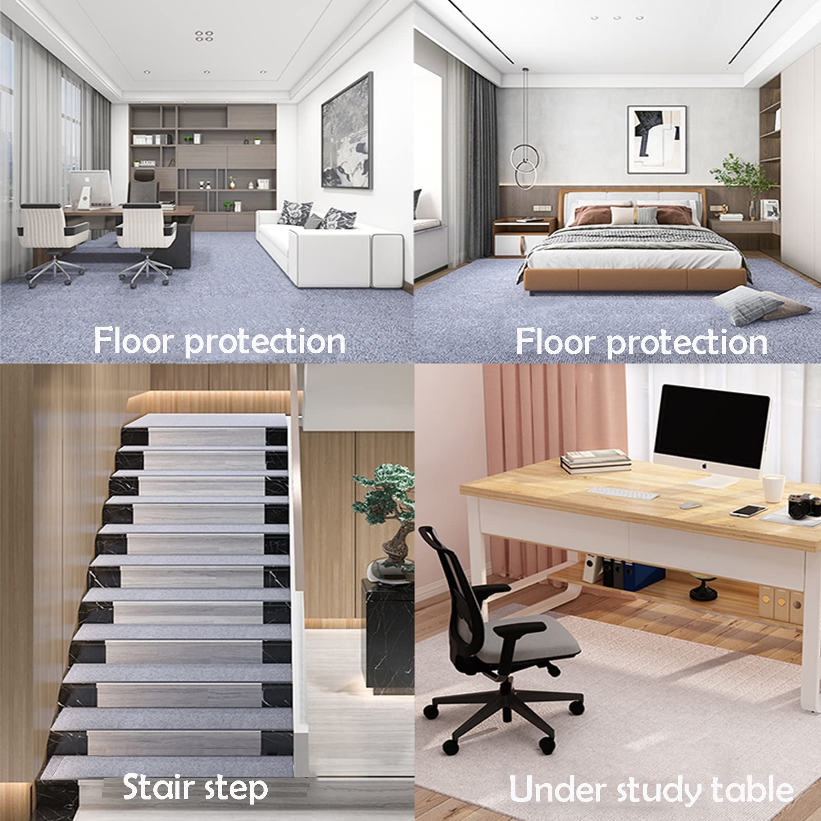 Premium Large Office Chair Mat - 0.6mm Thick Anti-Slip Hardwood Floor Protector for Computer Desk (Brown, 1.5x2m/4.92x6.56ft) - Perfect for Home Office, Gaming Setup & Workspace Protection