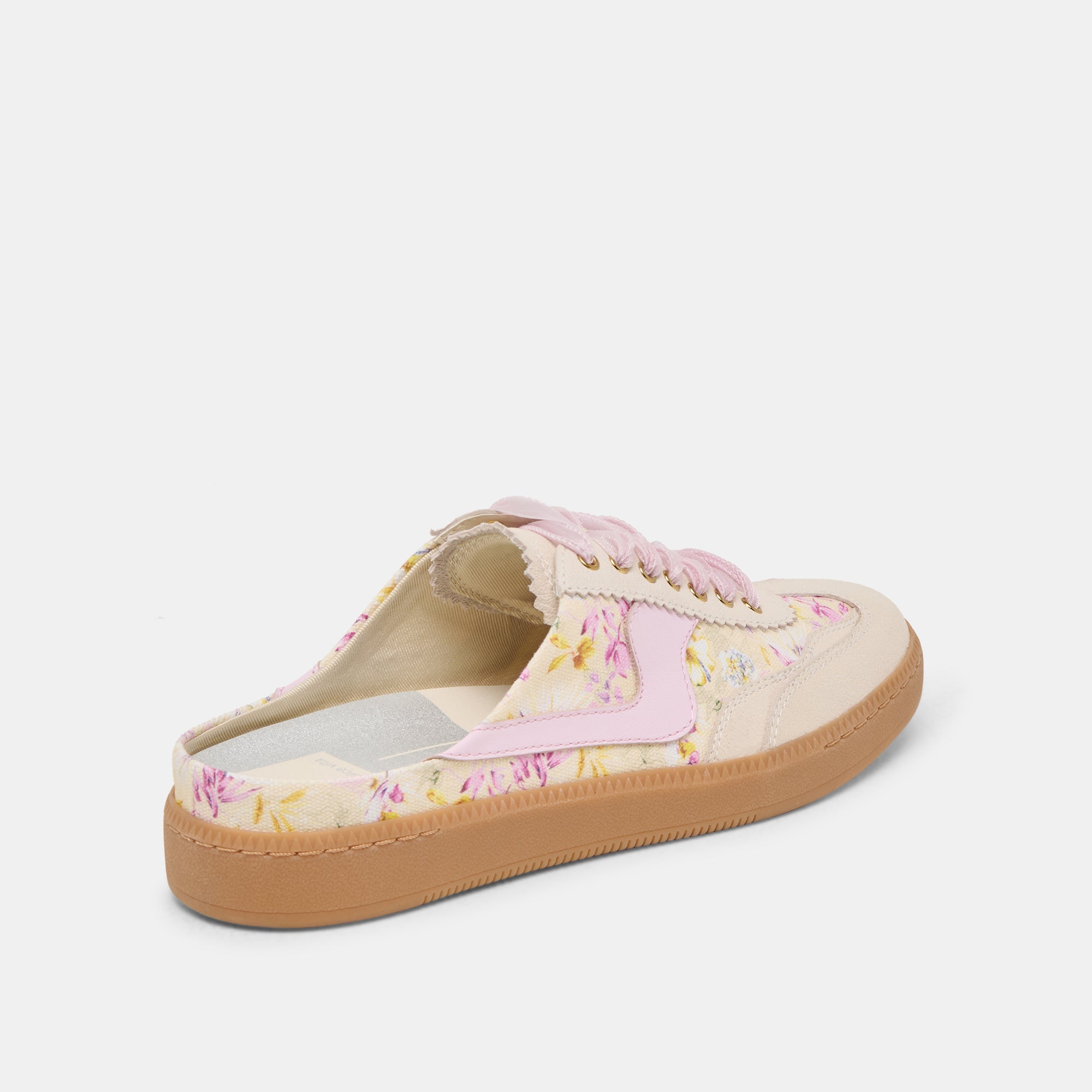Purple Floral Leather Slide Sneakers for Women - Comfortable Casual Shoes for Summer, Beach, and Home Wear