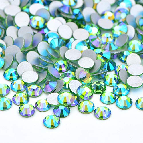 Xuccus JUNAO SS16 SS20 SS30 Hyacinth AB Glitter Glass Nail Rhinestones - Flatback Nail Crystals, Round Glass Strass Diamonds for Nail Art & Crafts (1440Pcs, Amethyst AB) - Perfect for DIY Nail Designs, Manicures, Jewelry Making and Home Decor