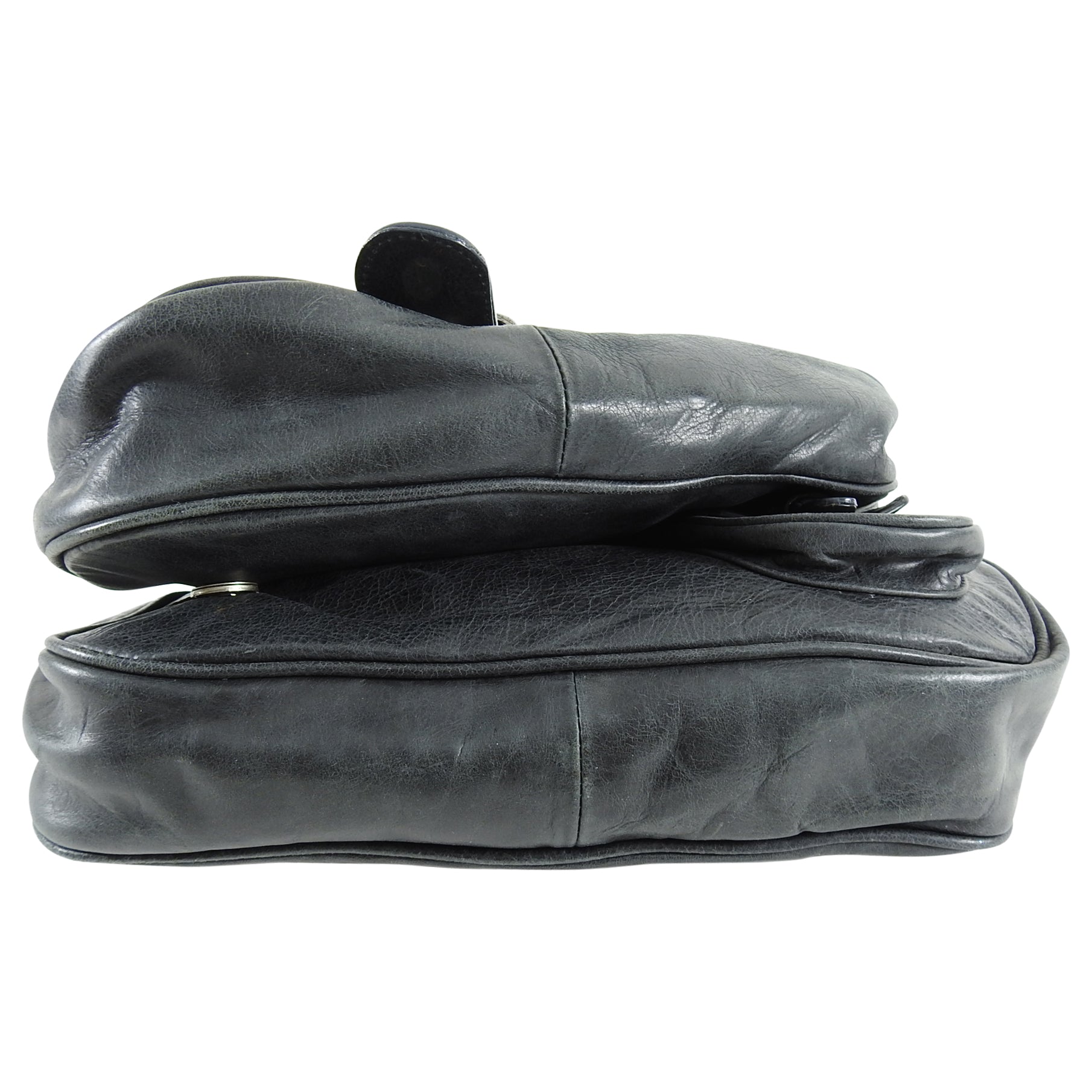 Christian Dior Dark Grey Gaucho Double Saddle Bag - Luxury Designer Handbag for Women | Perfect for Work, Travel & Evening Events
