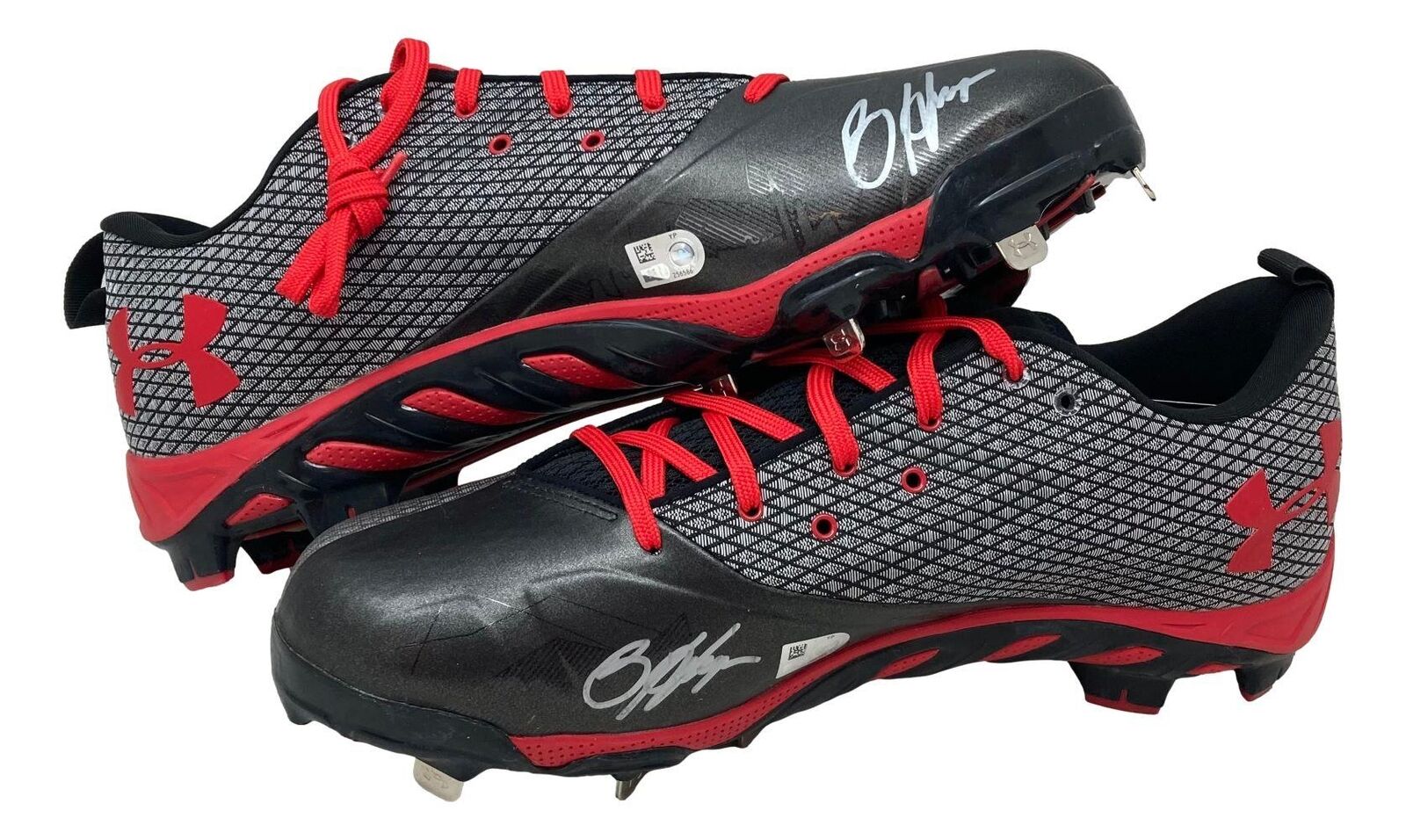 Bryce Harper Autographed Game-Issued Philadelphia Phillies Under Armour Cleats - Authentic MLB Memorabilia for Collectors & Fans - Perfect for Display, Gifts & Sports Enthusiasts