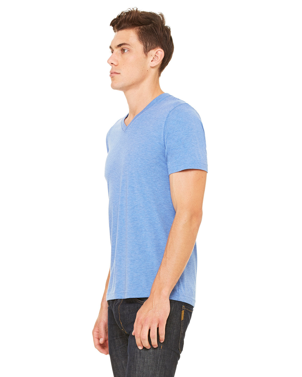 Bella + Canvas 3415C Unisex Triblend V-Neck T-Shirt - Soft Comfortable Tee for Men & Women - Perfect for Casual Wear, Gym, and Everyday Outfits