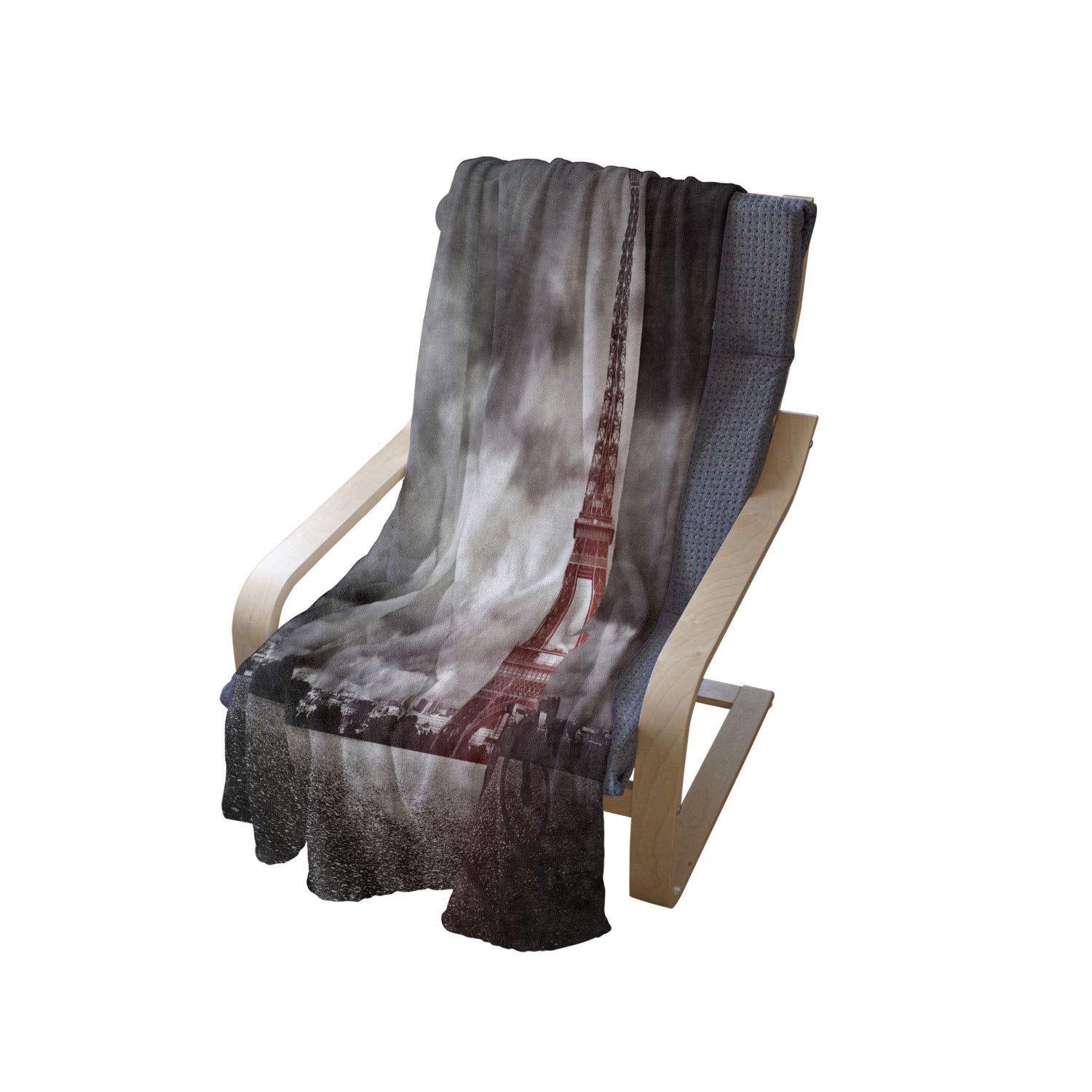 Ambesonne Paris Fleece Throw Blanket - Soft Flannel Plush for Indoor & Outdoor Use, 50