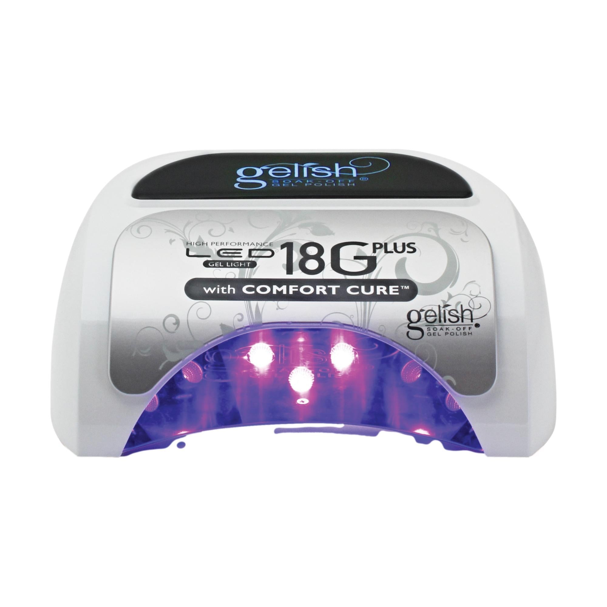 Gelish 18G Plus LED Nail Lamp with Comfort Cure Technology - Professional UV/LED Gel Nail Dryer for Salon & Home Manicure, Perfect for Gel Polish Curing & Nail Art Drying