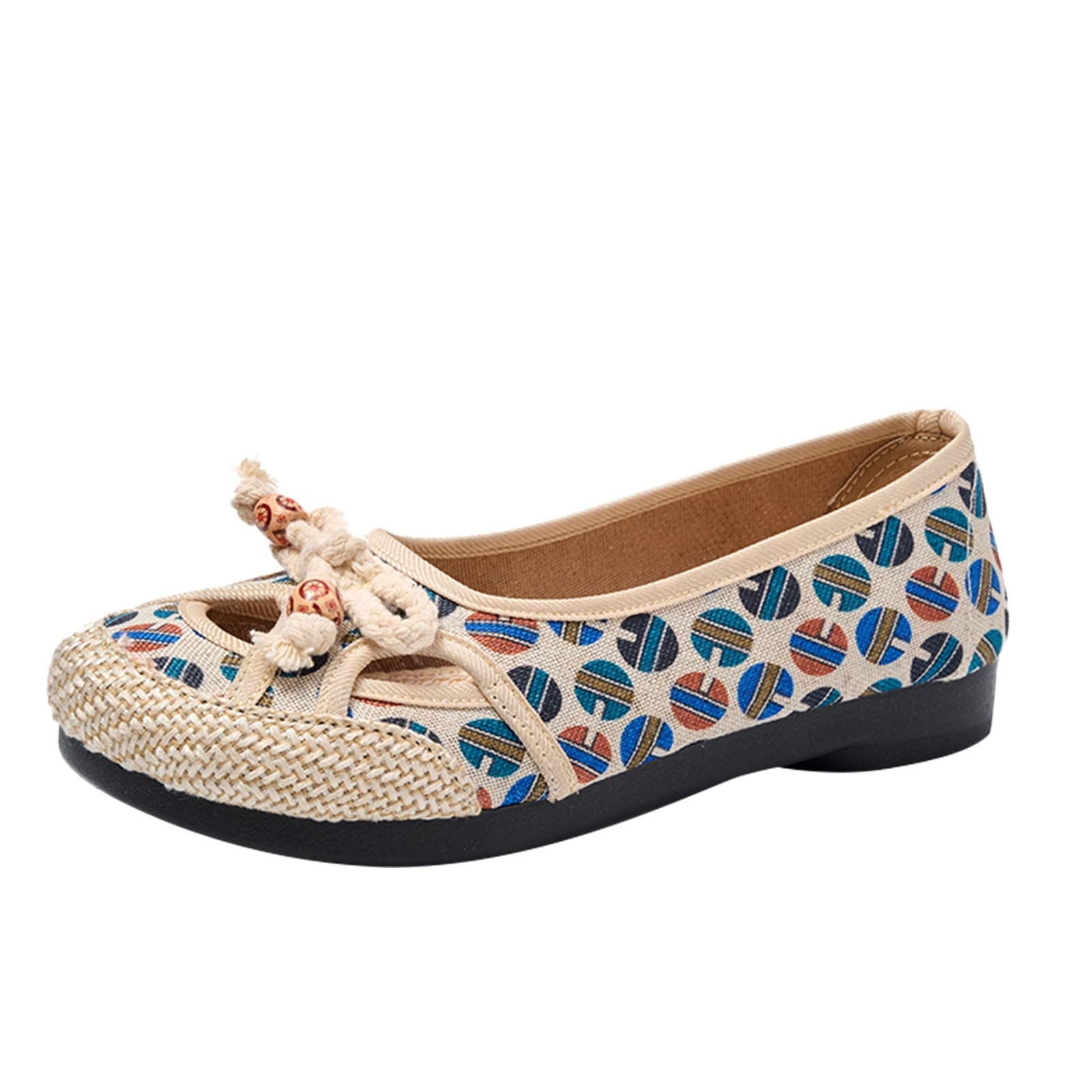 Kawaii Women's Ethnic Style Comfortable Casual Cloth Shoes - Breathable Hollow Soft Sole Sandals for Women | Perfect for Summer, Beach, and Everyday Wear