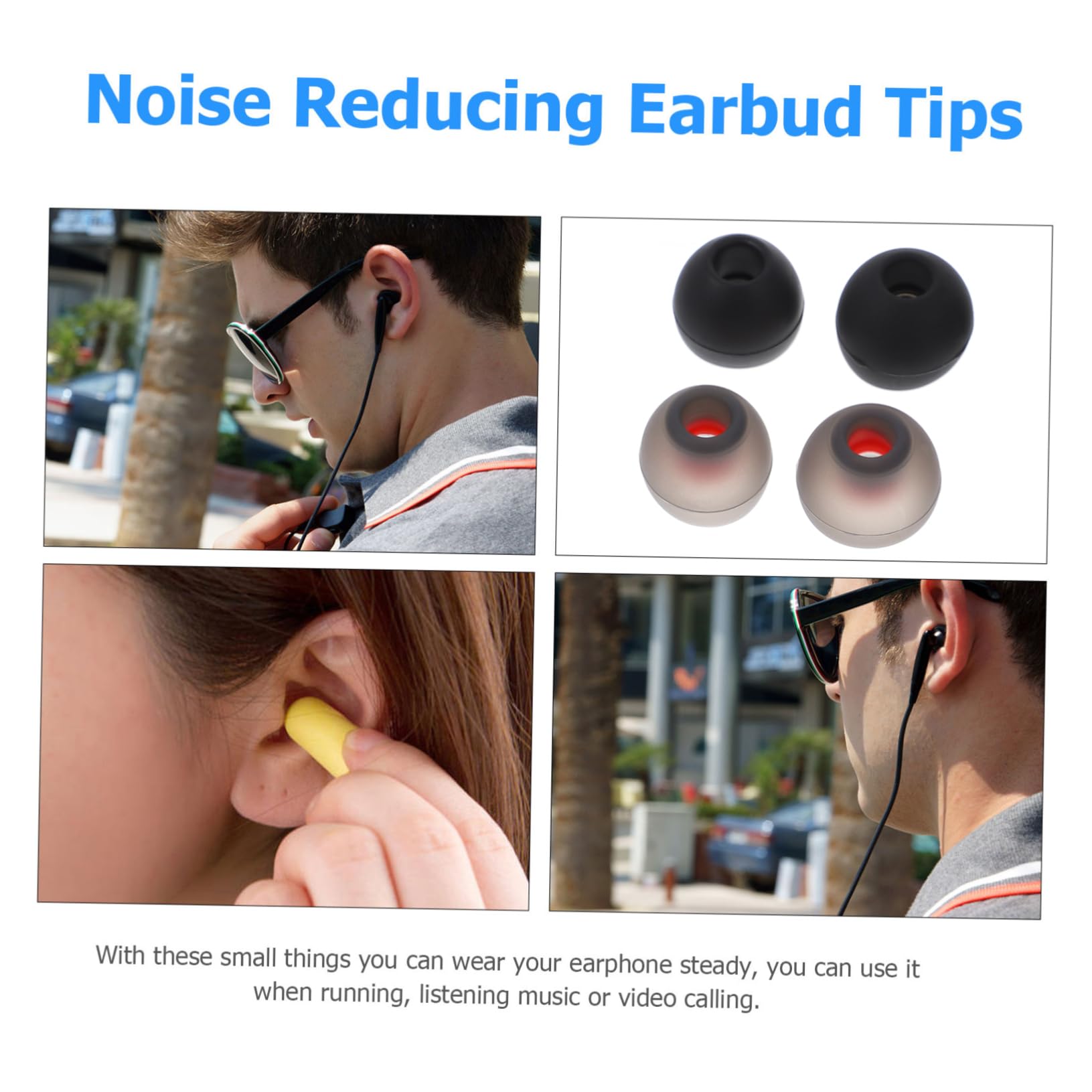 GANAZONO 72 Pcs Silicone Earplug Caps for Over-Ear Headphones - Noise Reducing Ear Tips for Sleeping, Studying, Travel & Work - Soft Comfortable Earbud Covers for Noise Isolation