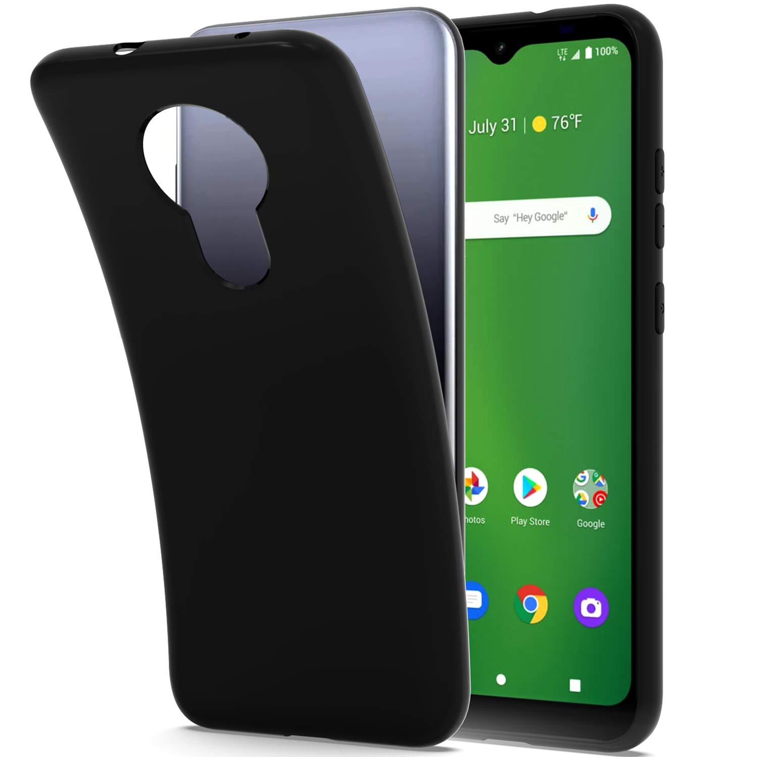 CoverON Slim TPU Case for Cricket Ovation & AT&T Radiant Max - Flexible Soft Phone Cover in Black | Perfect for Everyday Protection & Grip