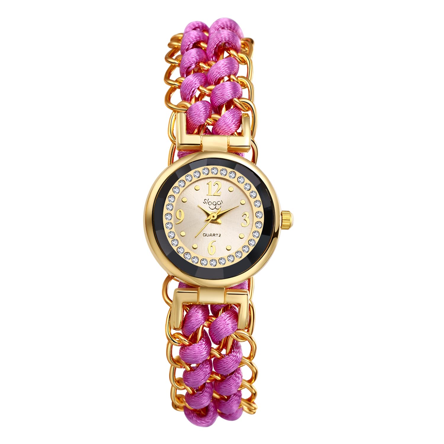 Avaner Women's Quartz Bracelet Watch with Rhinestones - Elegant Braided Drawstring Wristwatch for Ladies | Perfect for Office, Party & Special Occasions