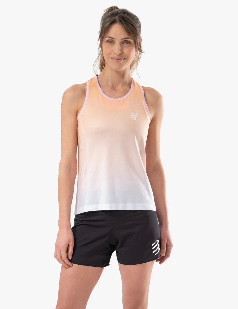 Compressport Women's Running Singlet - Lightweight Breathable Athletic Top for Marathon & Training | Buff Orange Performance Shirt for Outdoor Sports & Gym Workouts