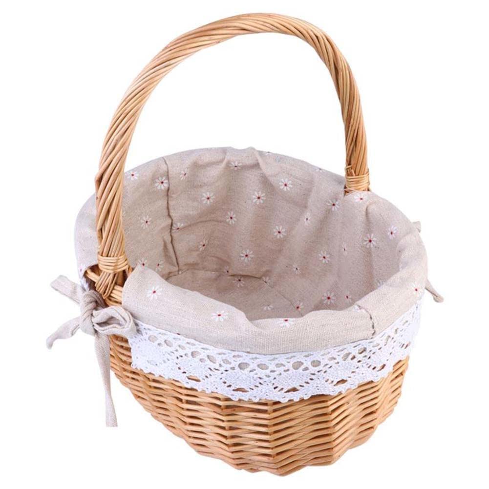 Hand-Woven Wicker Flower Basket - 10