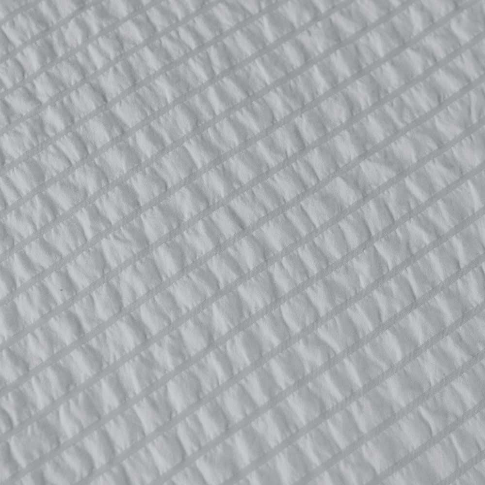 Ardor Ingrid Silver Seersucker Stripe Quilt Cover Set - Double Size Bedding with Breathable Fabric for All Seasons | Perfect for Guest Rooms, Master Bedrooms & Cozy Home Decor