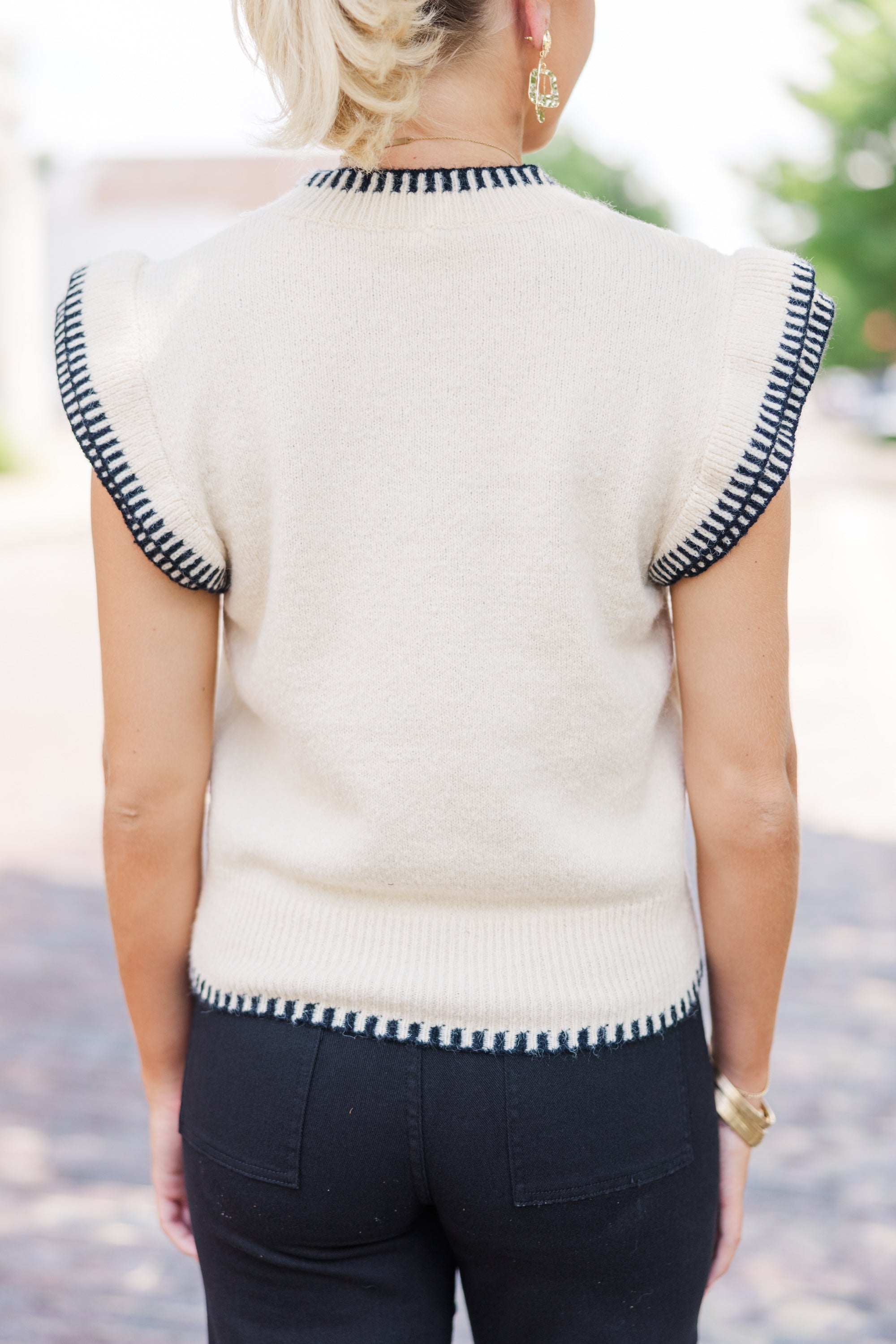Cream White Ruffled Sweater for Women - Elegant Lace Trim Knit Top | Perfect for Fall Outfits, Date Nights & Office Wear
