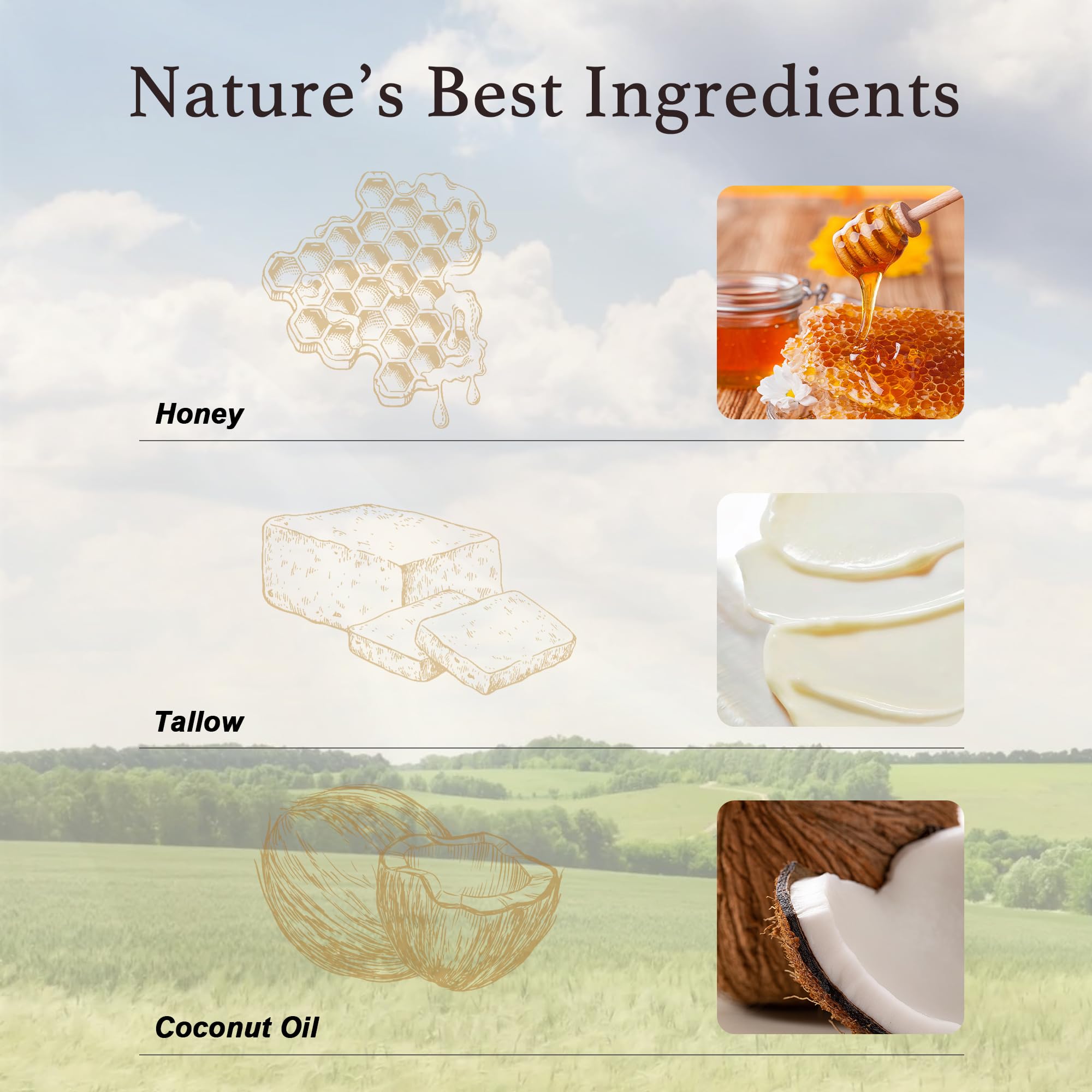 Grass-Fed Beef Tallow Balm - Natural Skin Moisturizer for Face & Body (60ml) - Perfect for Dry Skin Care