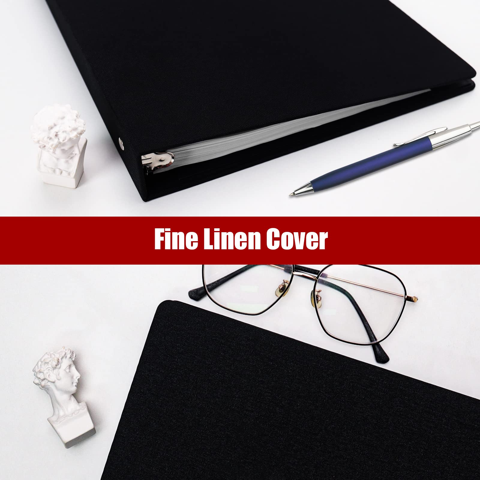 Vienrose 1 Inch 3-Ring Binder with Durable Linen Cover - Holds 8.5