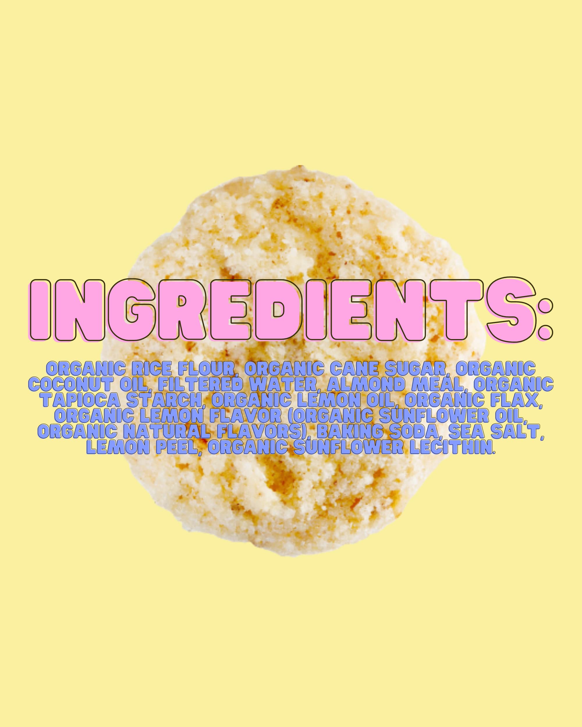 Bakeology Gluten Free Vegan Lemon Cookies - Crunchy Mini Dairy Free Snacks - Plant Based Dessert Made with Coconut Oil & Pure Ingredients - Perfect for Healthy Snacking, Lunchboxes & Tea Time Treats