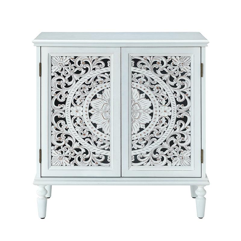 Emathides 32-Inch Tall 2-Door Accent Cabinet with Storage - Modern Entryway Console Table for Hallway, Living Room & Bedroom Organization