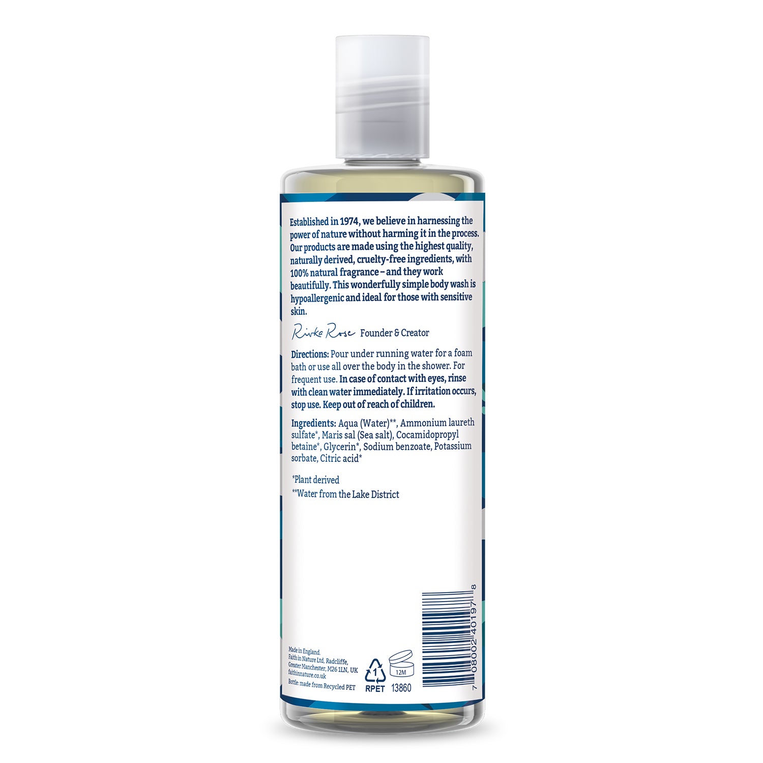 Faith In Nature Fragrance Free Body Wash - Vegan & Cruelty-Free for Sensitive Skin - Hydrating & Gentle Daily Shower Gel for Men & Women - Perfect for Dry, Irritated Skin Care Routine