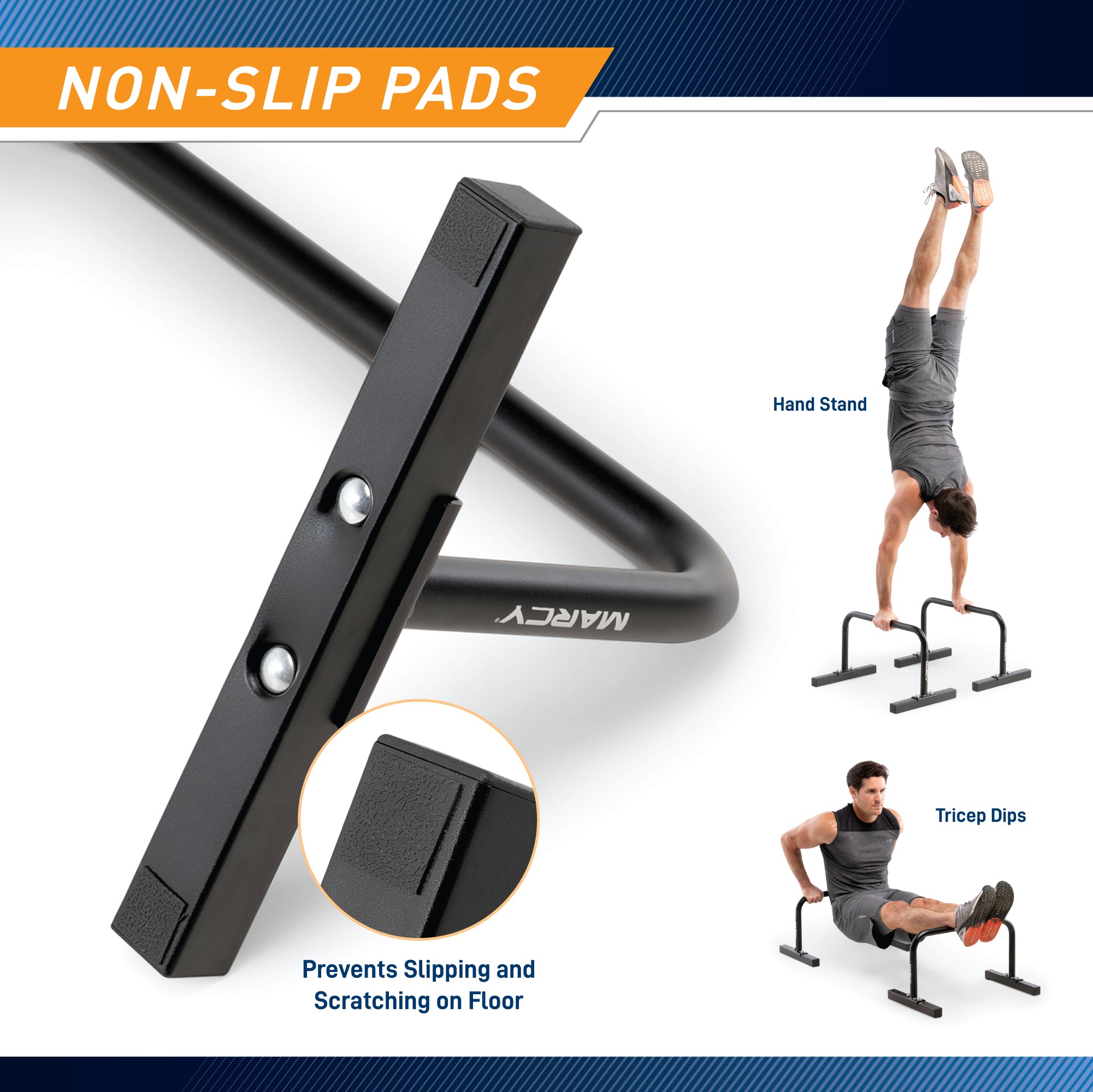Marcy Parallette Bars for CrossFit & Calisthenics - Adjustable Height ACC 0333 PARA - Perfect for Home Gym, Street Workout & Gymnastics Training