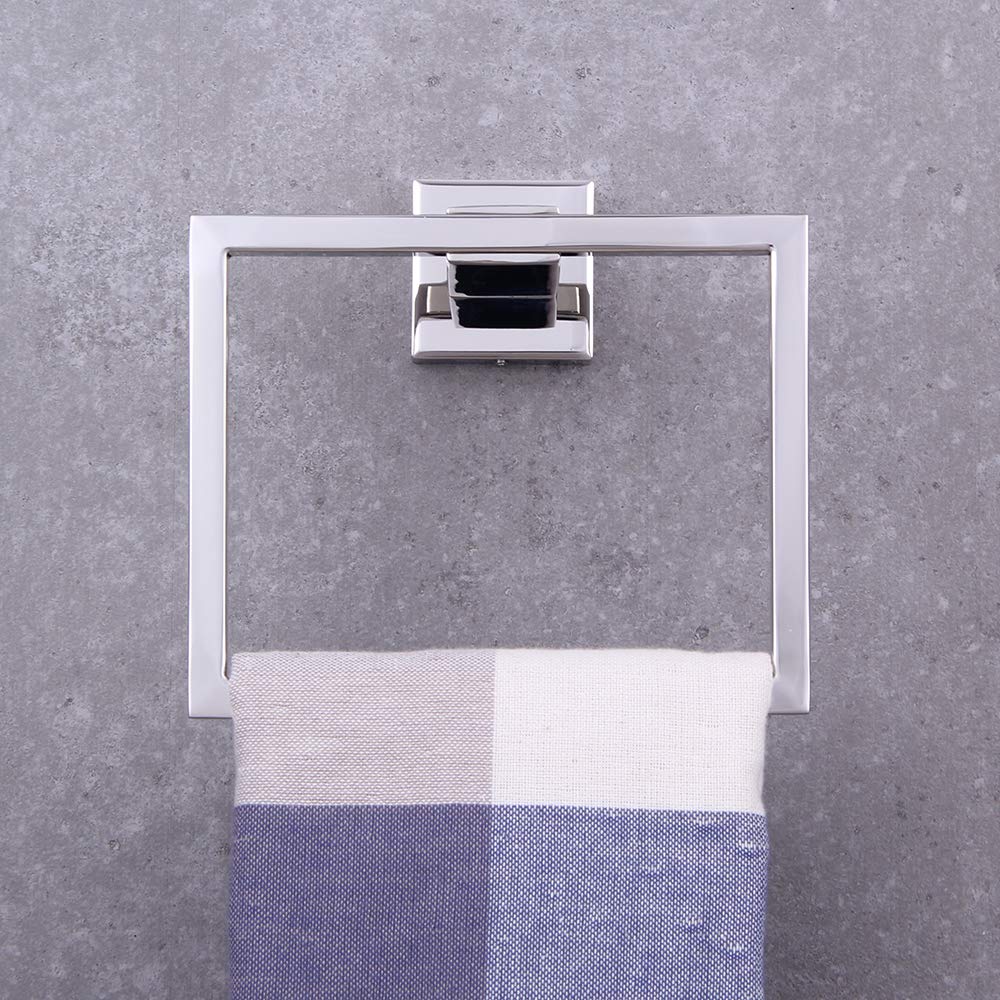 BEIGEEWY Stainless Steel Towel Ring Holder - Heavy Duty 304 SUS Wall Mounted for Bathroom, Kitchen, Garage - Polished Finish - Perfect for Hand Towels, Washcloths & Dish Towels - Durable & Stylish Bath Accessory