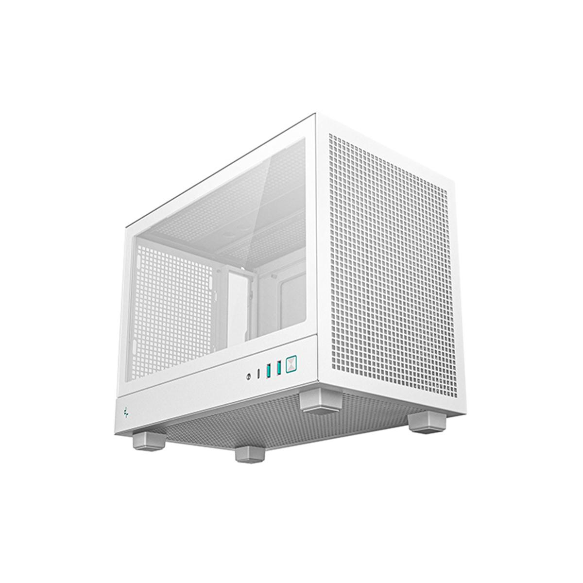 Deepcool CH160 Mini ITX Tower Case - Compact White PC Case with Tempered Glass Side Panel for Gaming & Home Office Builds