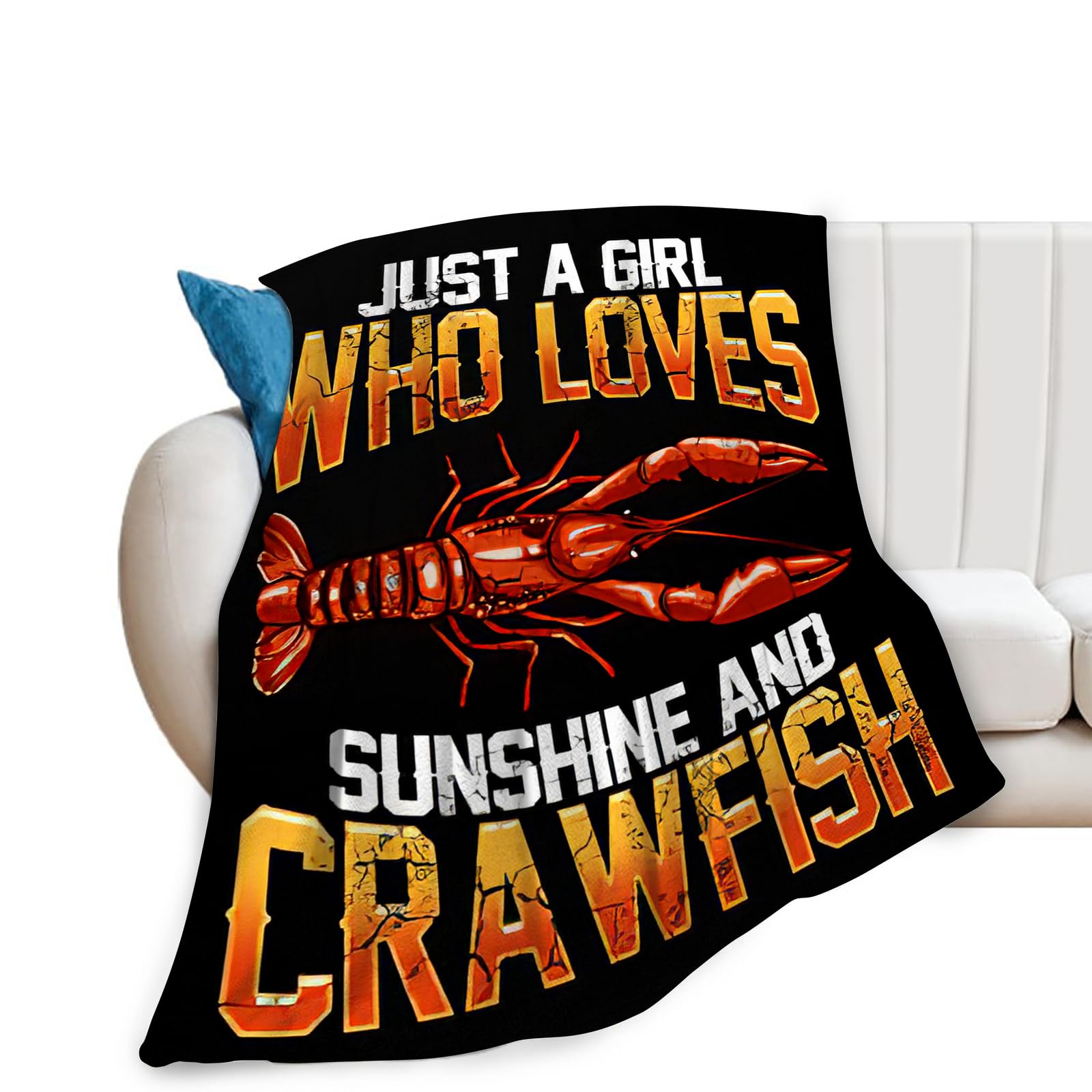 **Super Soft Flannel Crawfish Throw Blanket - 50