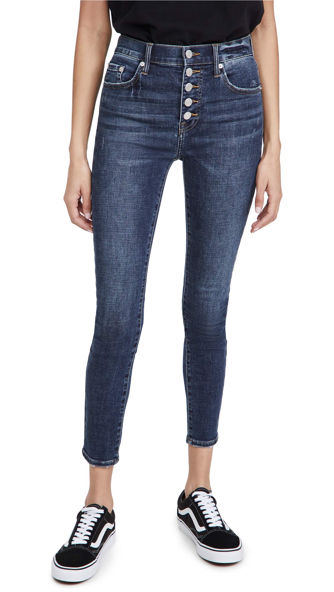 Women's High Rise A-Line Denim Jeans - Stretchy Skinny Pants for Casual Wear & Everyday Outfits