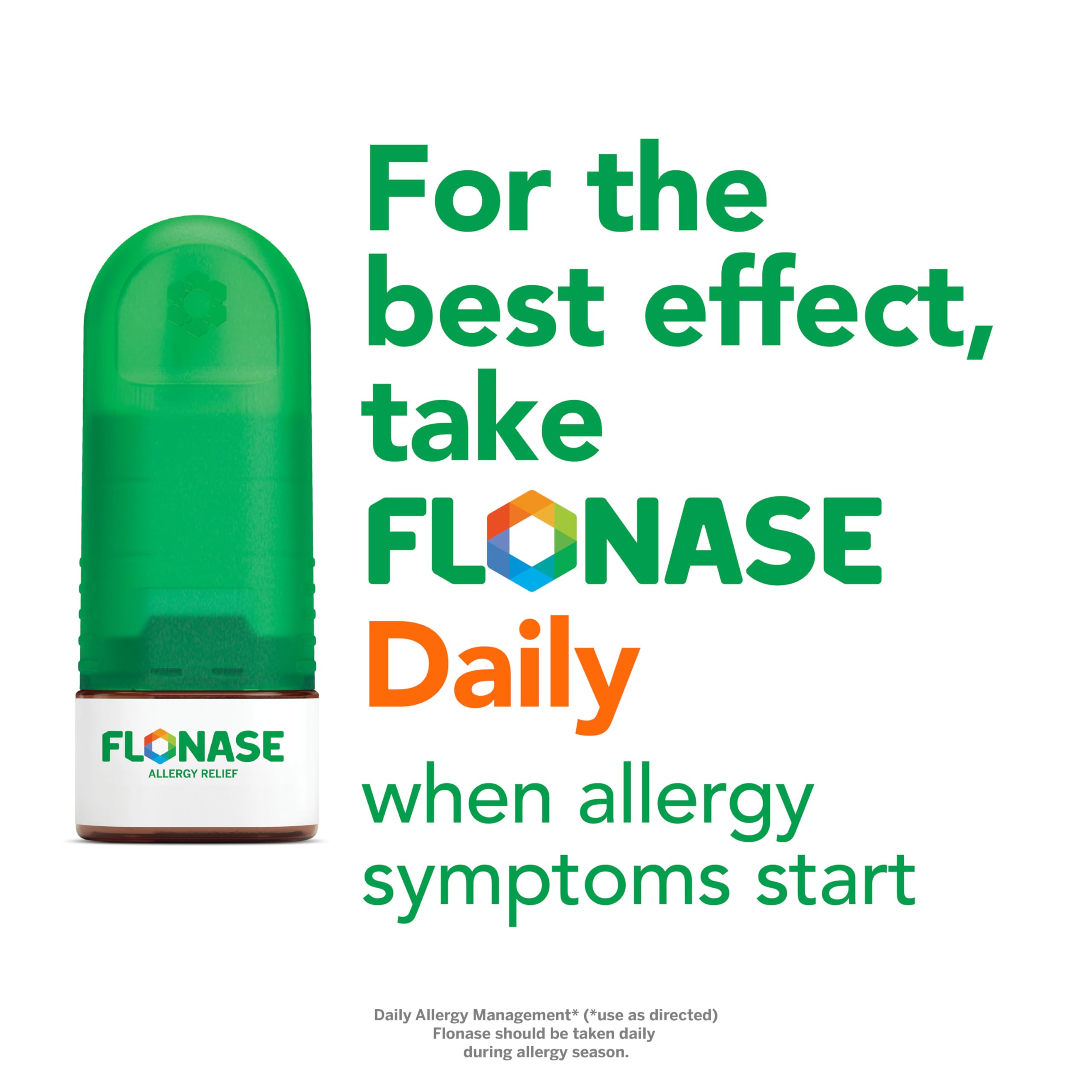 Flonase 24-Hour Allergy Relief Nasal Spray - Non-Drowsy Multi-Symptom Relief for Sneezing, Runny Nose & Itchy Eyes - 144 Sprays with Bonus Tissues Pack - Perfect for Seasonal Allergies at Home, Work or Travel