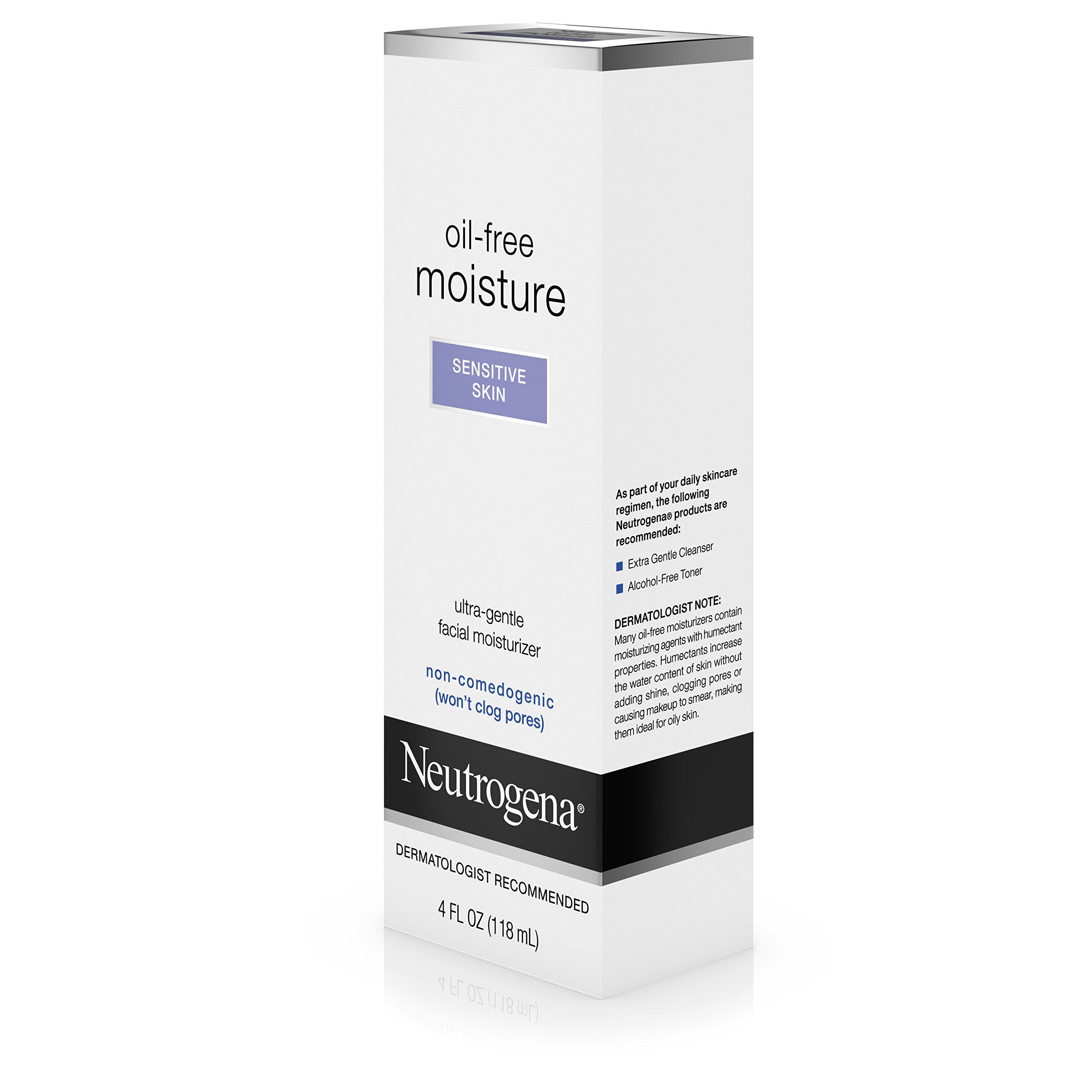 Neutrogena Oil-Free Daily Facial Moisturizer for Sensitive Skin - Fragrance-Free & Dye-Free Ultra Gentle Lightweight Lotion (4 fl oz) | Perfect for Daily Hydration & Soothing Dryness | Ideal for Sensitive Skin Care Routine & Makeup Prep