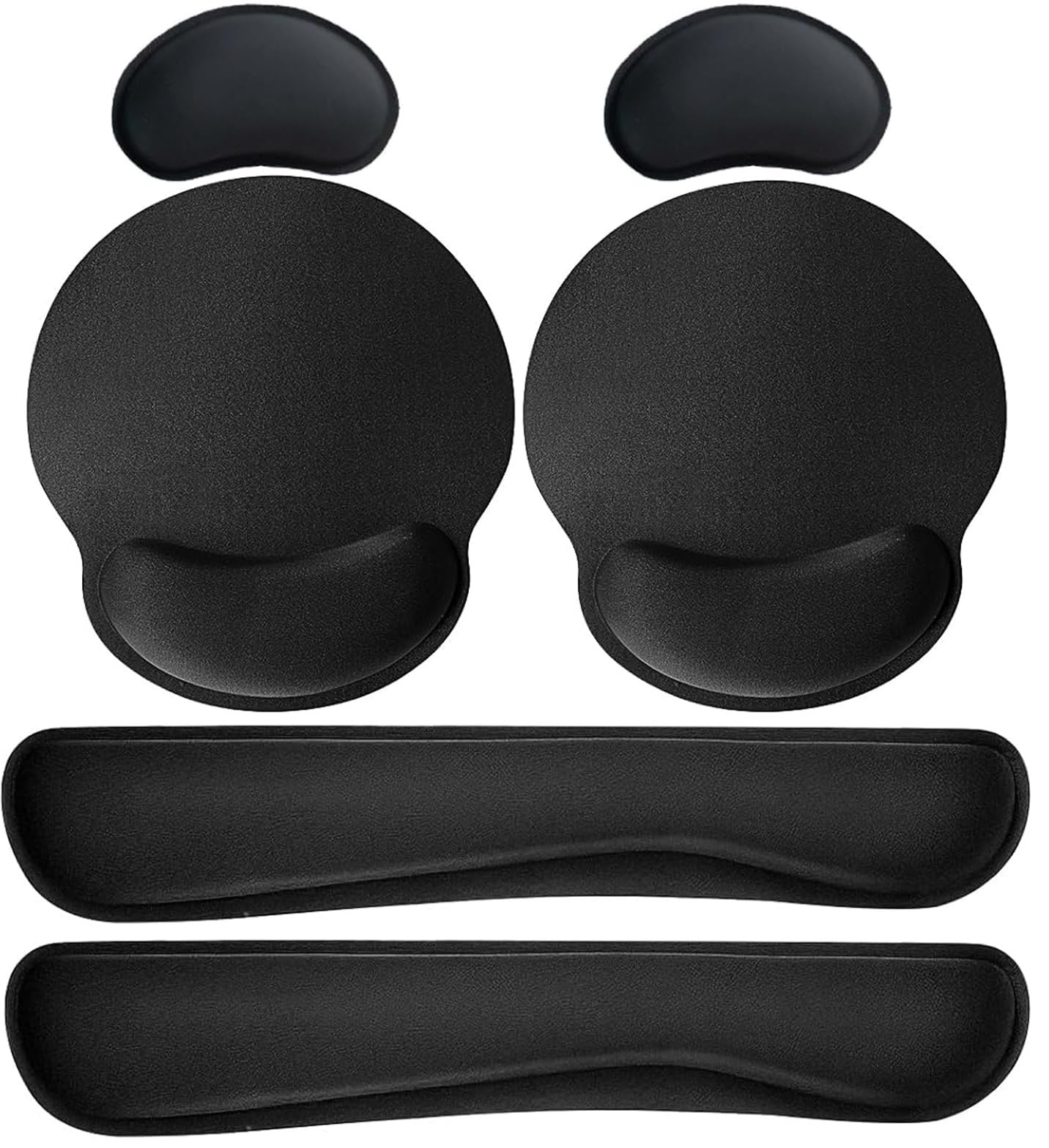 Ergonomic 3-in-1 Mouse Pad with Wrist Rest - Comfortable Gel Keyboard & Mouse Pad for Office Work, Gaming & Travel - Black Computer Accessories for Home & Office Use