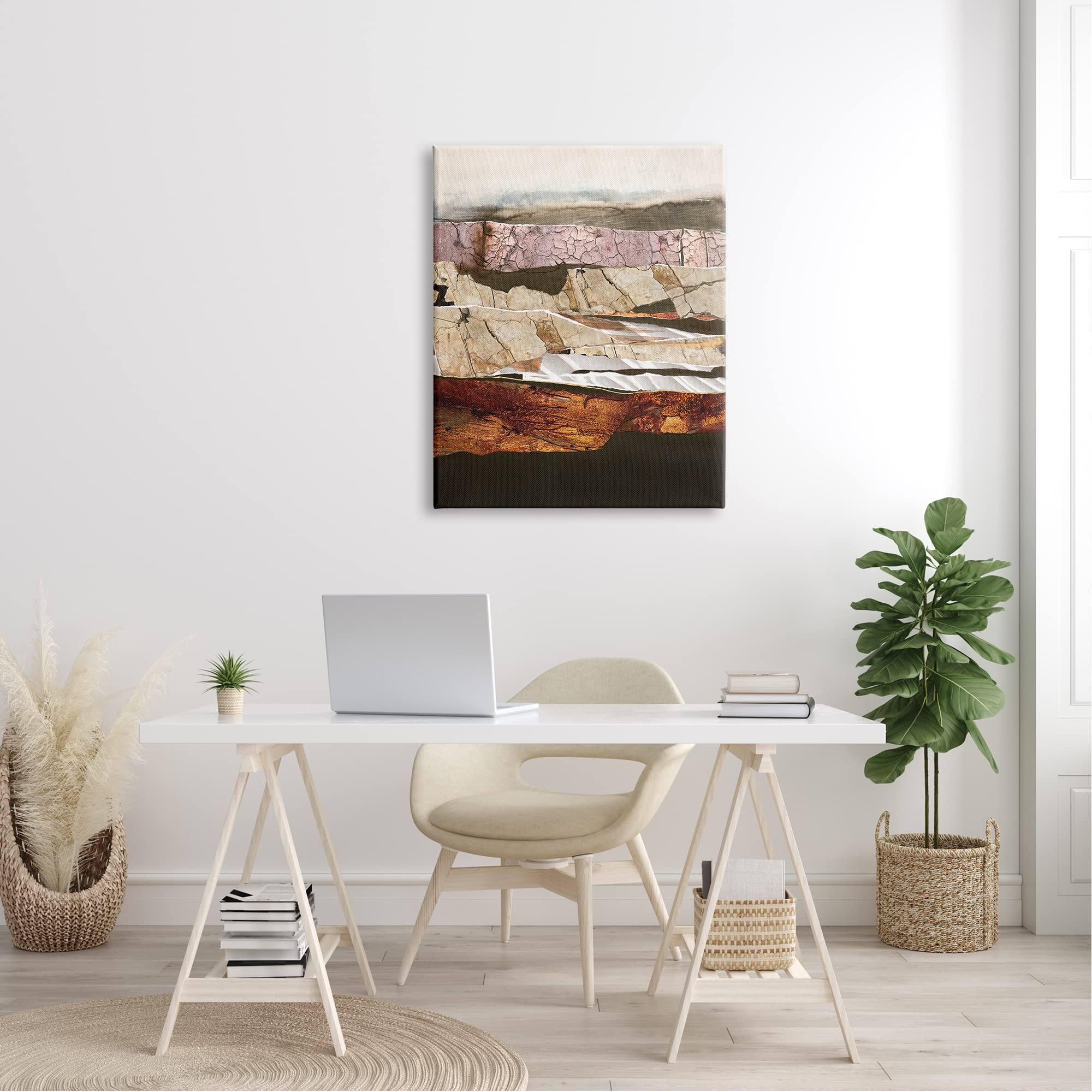 Stupell Industries Abstract Geode Rocks Layered Canyon Landscape Wall Art - Modern Home Decor by Design Fabrikken - Perfect for Living Room, Bedroom & Office Decor