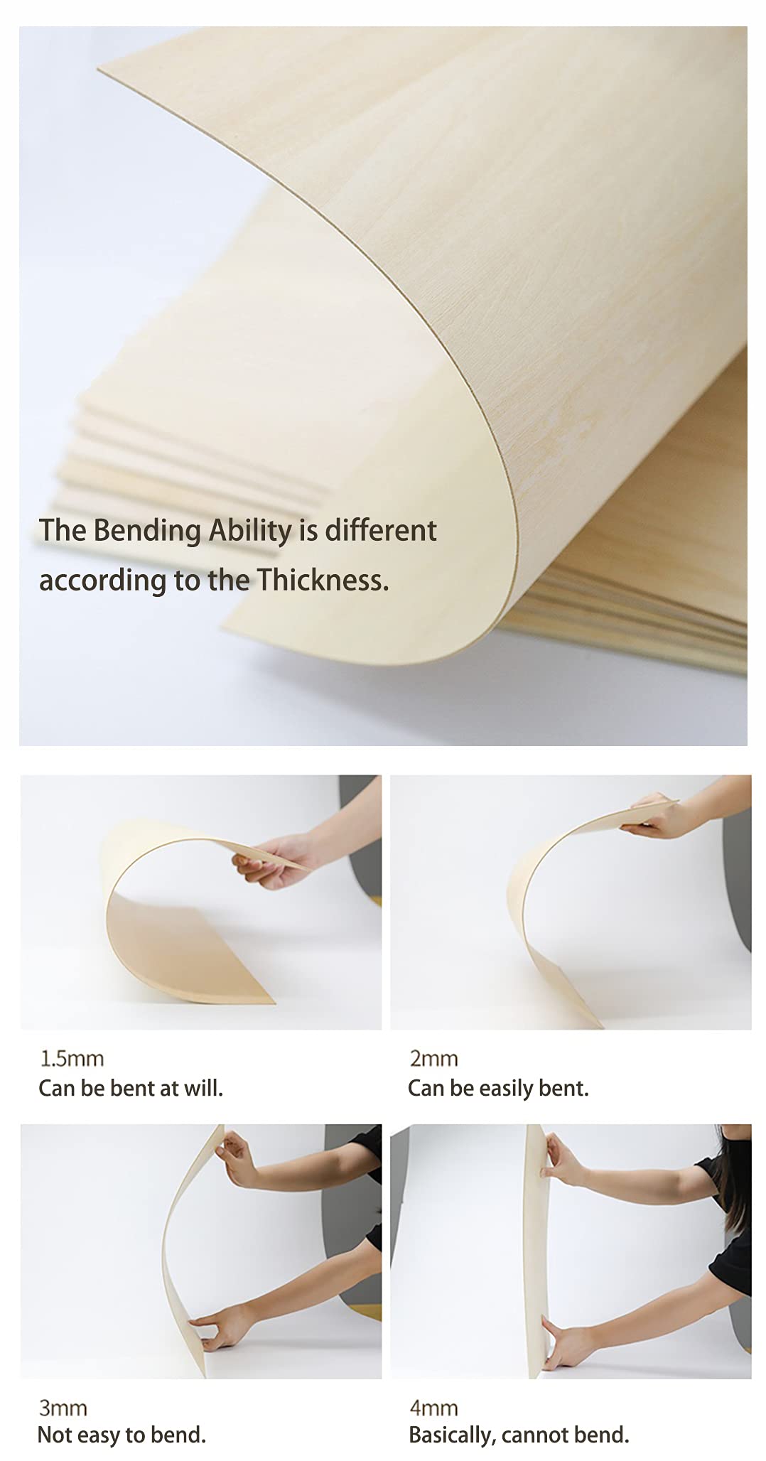 Premium 5PCS Basswood Plywood Sheets for Laser Cutting - 450x300x5mm (17.7x11.8x0.2 inch) - Perfect for DIY Crafts, Model Building & Woodworking Projects