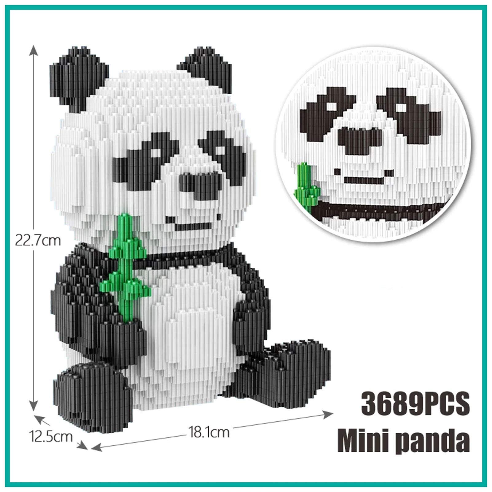 Massage-AED Nanoblock Animals - DIY 3689-Piece Panda Building Set, 3D Educational STEM Toys for Kids | Creative Model Building Blocks for Home Decoration & Gift Giving