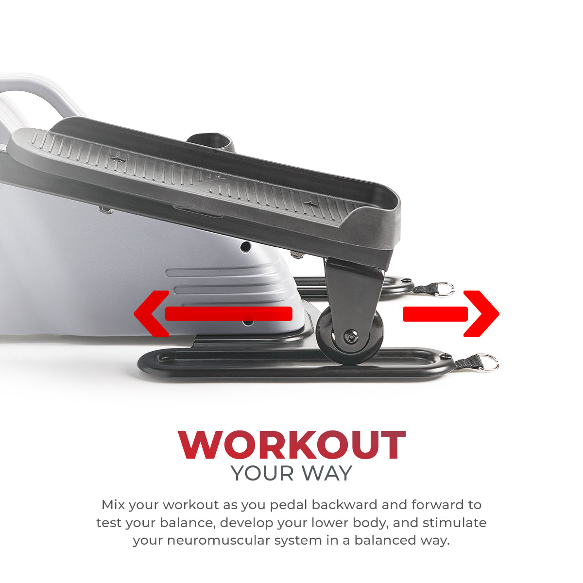 Portable Stand Up Elliptical Machine with Adjustable Resistance Bands - Full Body Workout Equipment for Home & Office Fitness Training