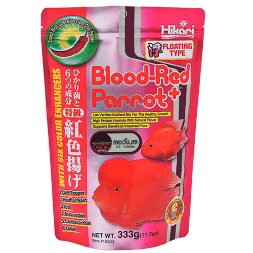 Hikari Tropical Blood Red Parrot Floating Pellet Fish Food - Premium Nutrition for Cichlids, Parrot Fish & Tropical Fish - Ideal for Aquarium & Pond Feeding