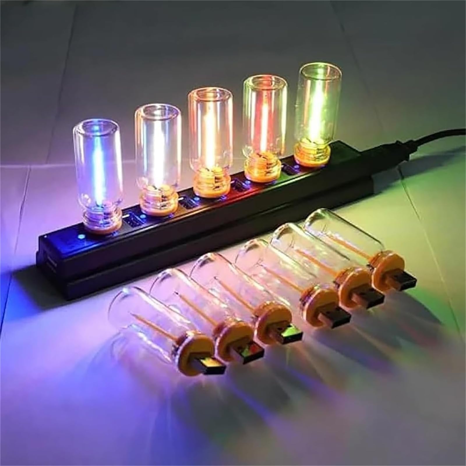 Retro-Inspired USB LED Car Interior Mood Lamps - Purple Illuminajdm Atmosphere Lighting with Plug-in Charging | Perfect for Night Driving & Custom Car Decor