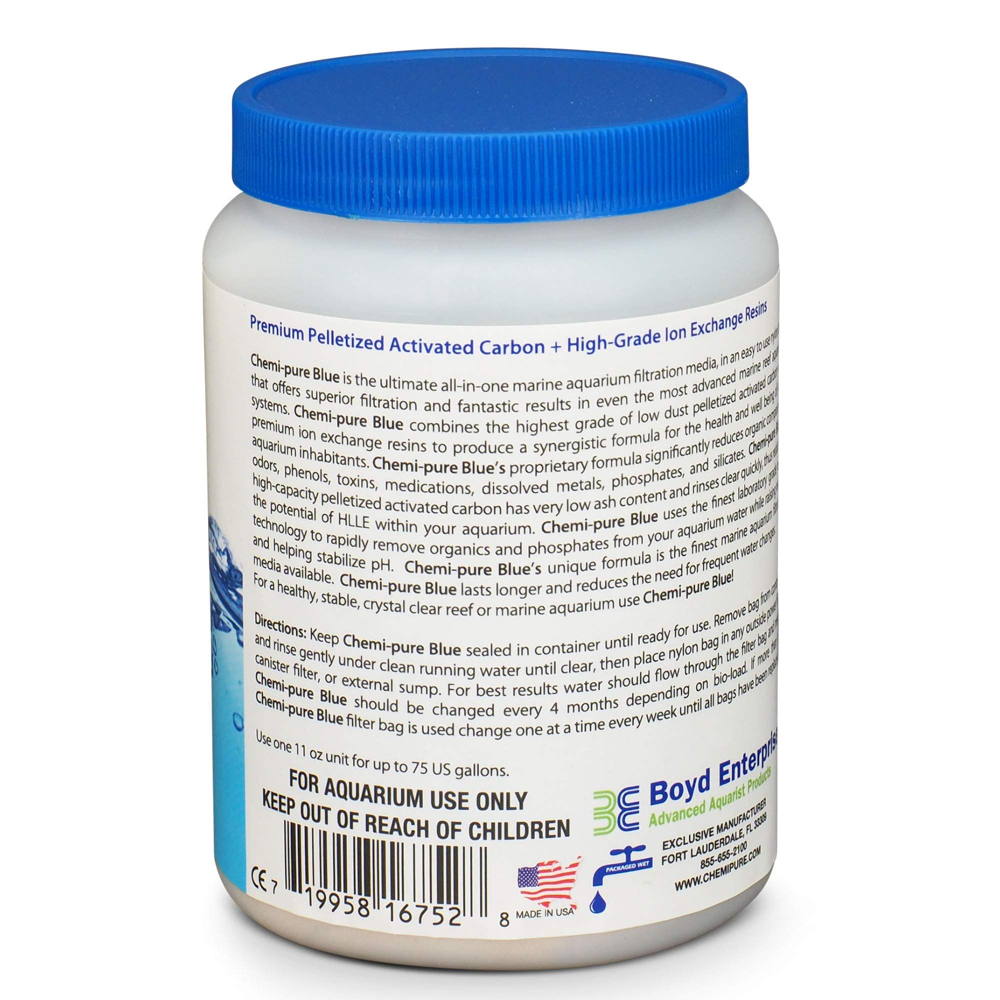 Premium Chemi-Pure Blue Aquarium Filtration Media - 11 oz for Crystal Clear Water | Ideal for Saltwater & Reef Tanks, Fish Tanks, and Aquatic Ecosystems