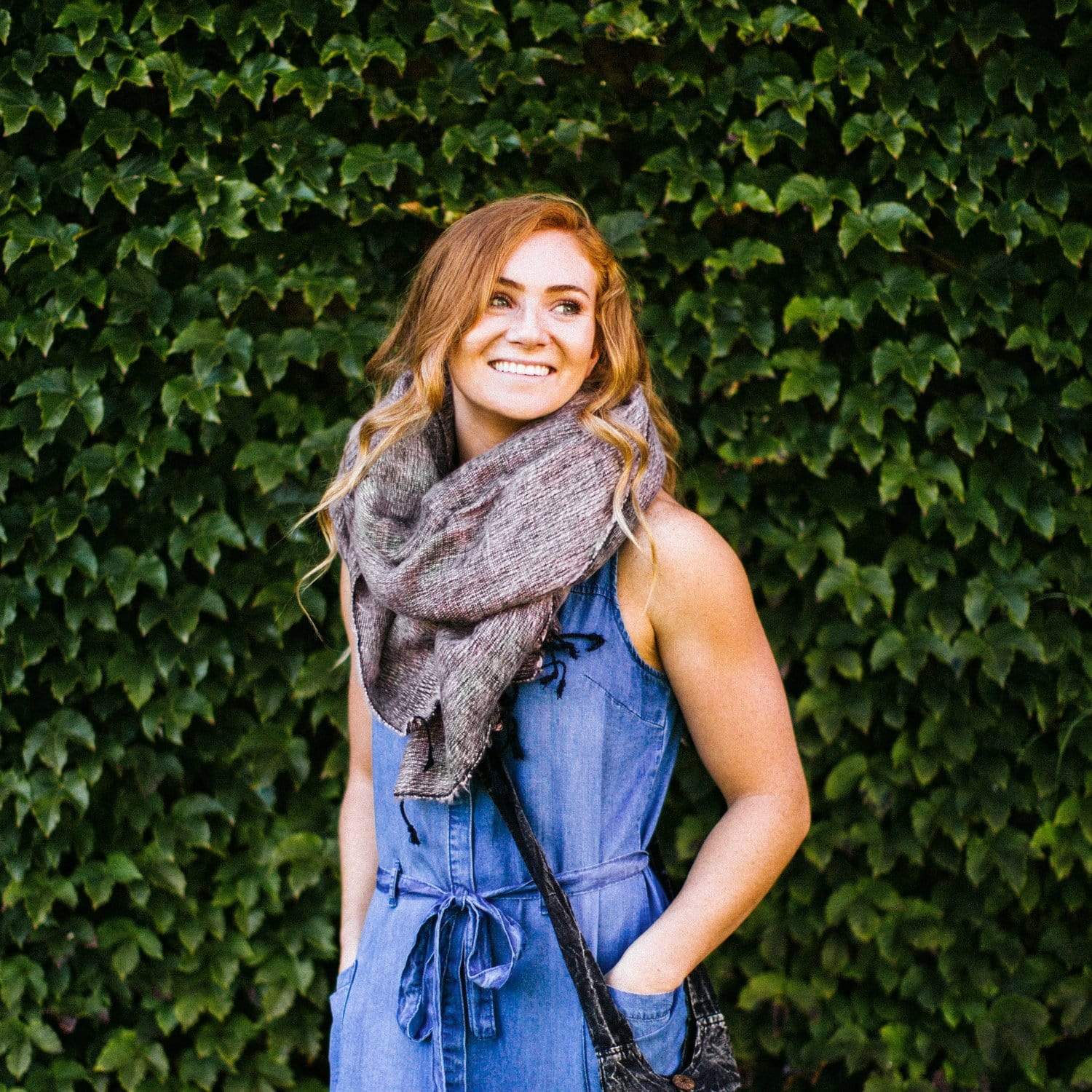 Gray and Pink Himalayan Scarf - Soft Wool Wrap for Women - Perfect for Yoga, Meditation & Winter Fashion Accessories
