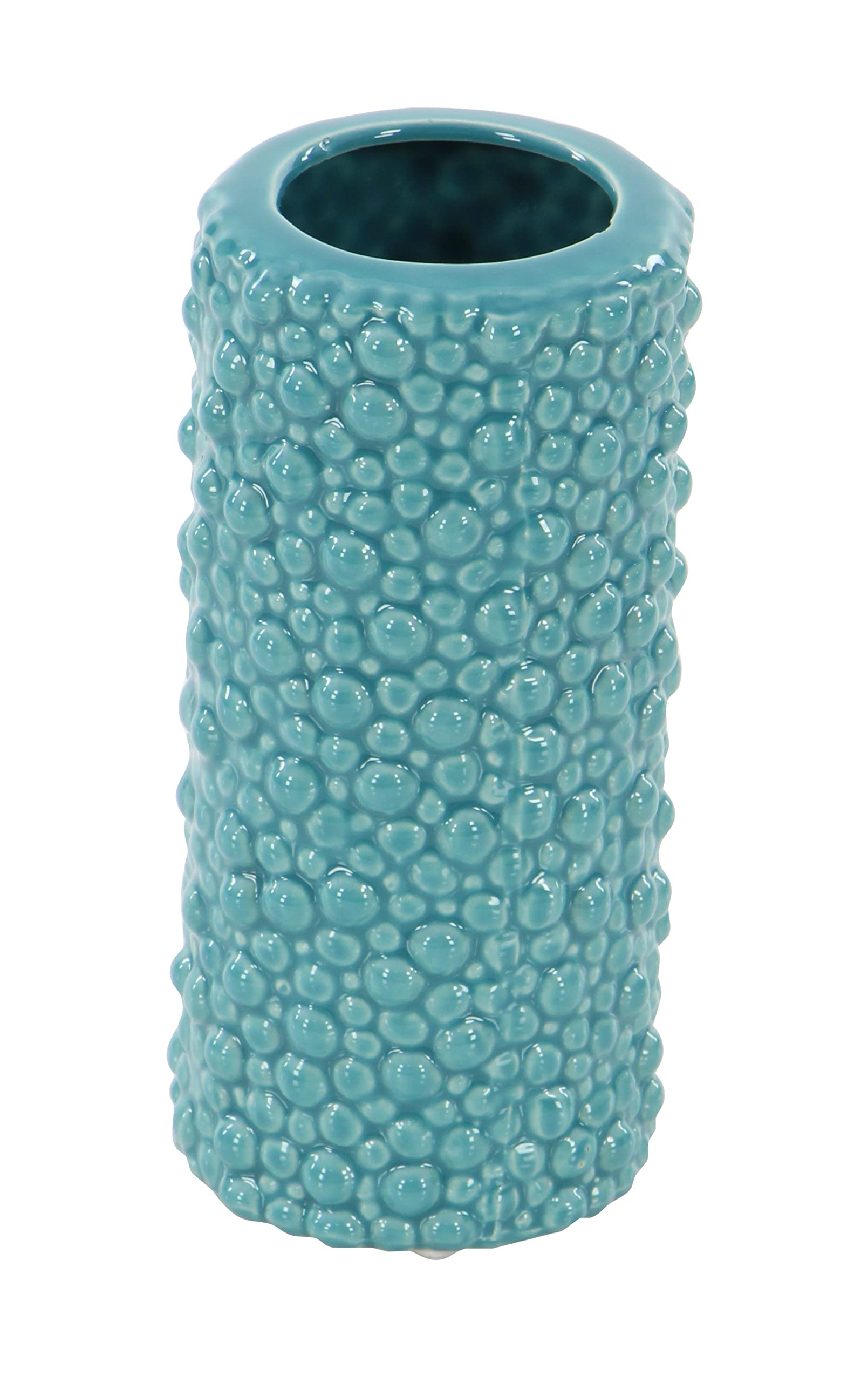 Deco 79 Ceramic Vase Set of 3 - Blue Handcrafted Home Decor Centerpiece with Unique Patterns (5