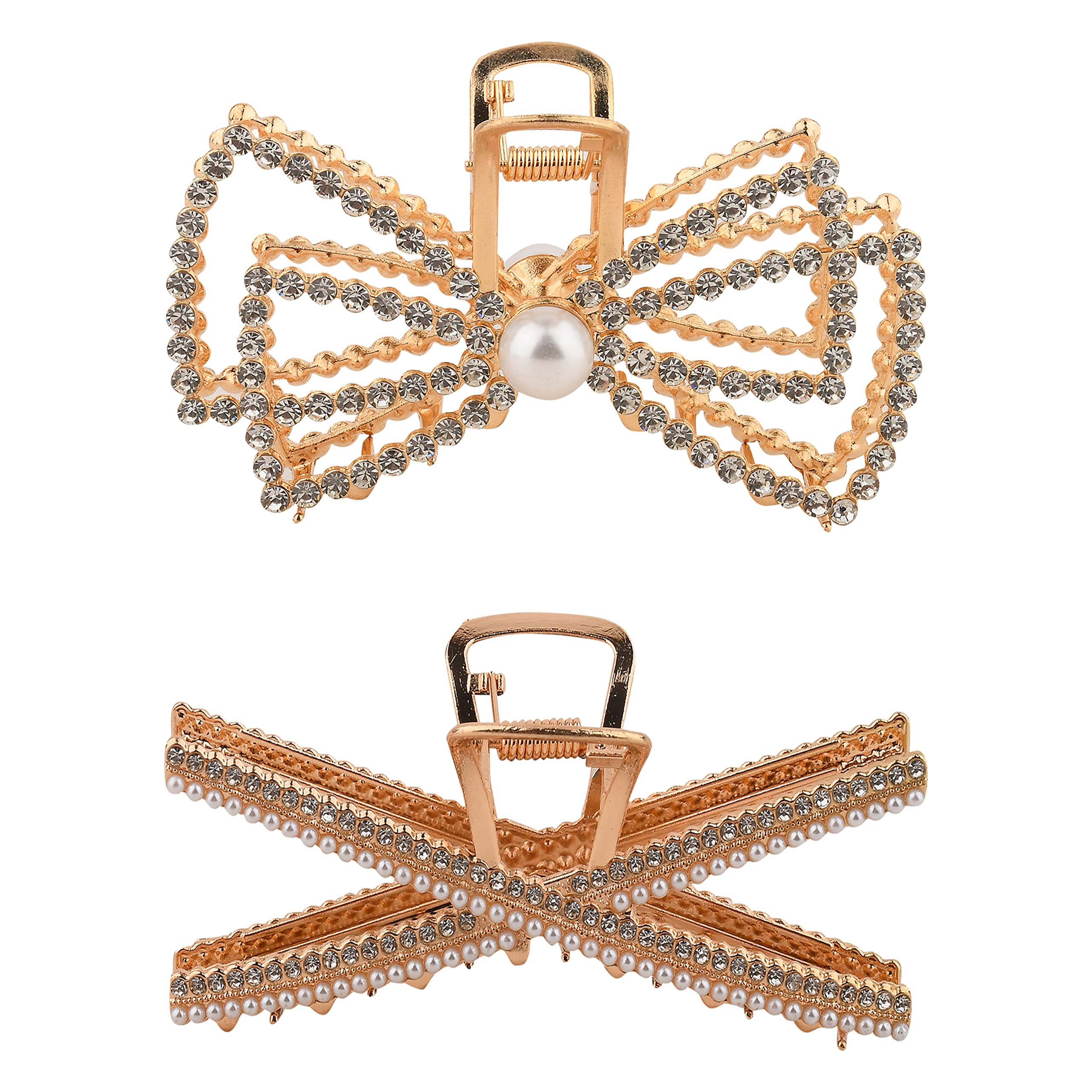 2PCS Large Metal Hair Claw Clips for Women - Strong Hold Hair Accessories for Girls & Women - Perfect for Updos, Ponytails and Everyday Hairstyles