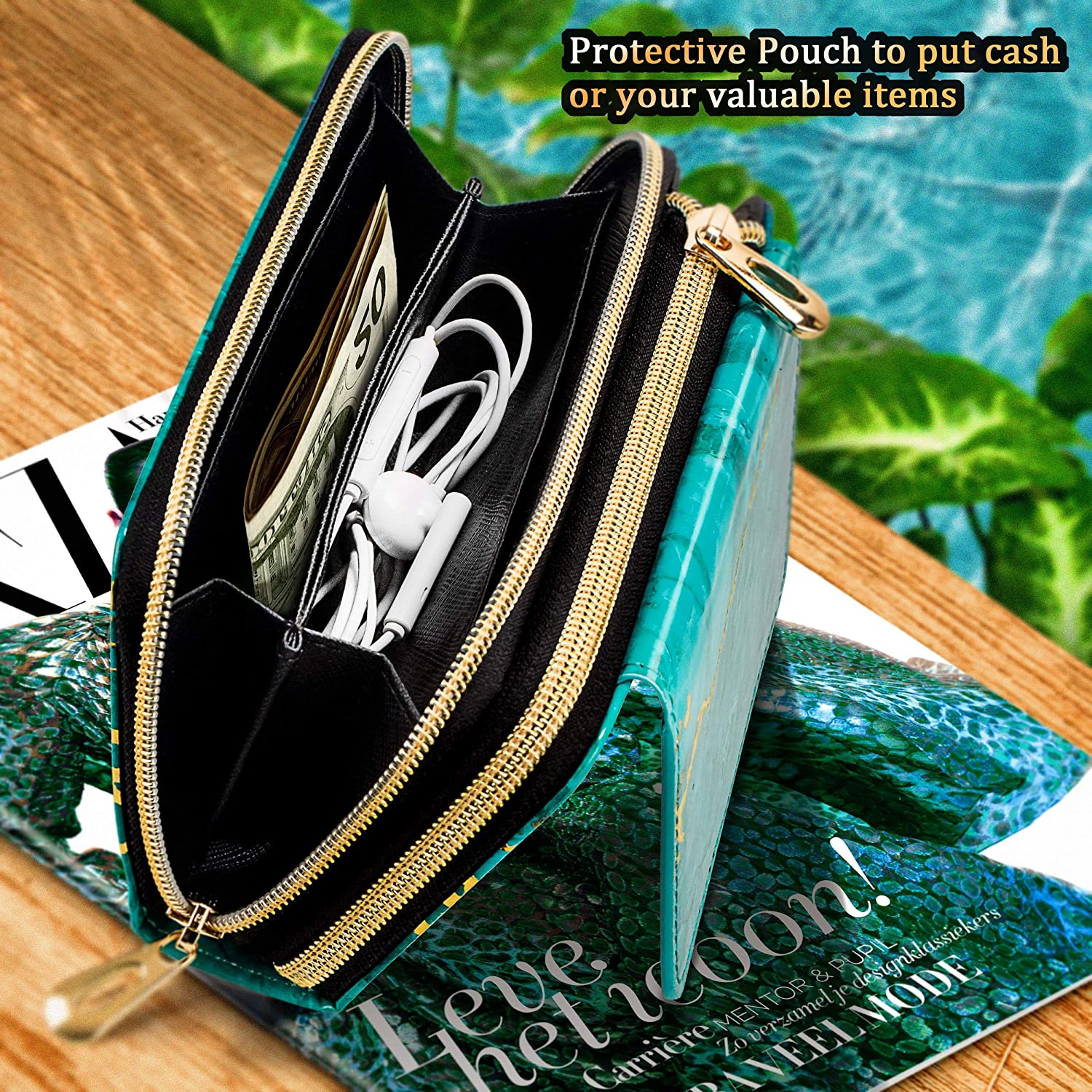 Galaxy Note 20 Ultra PU Leather Wallet Case with Card Holder - Green | Slim Protective Phone Cover for Daily Use & Travel